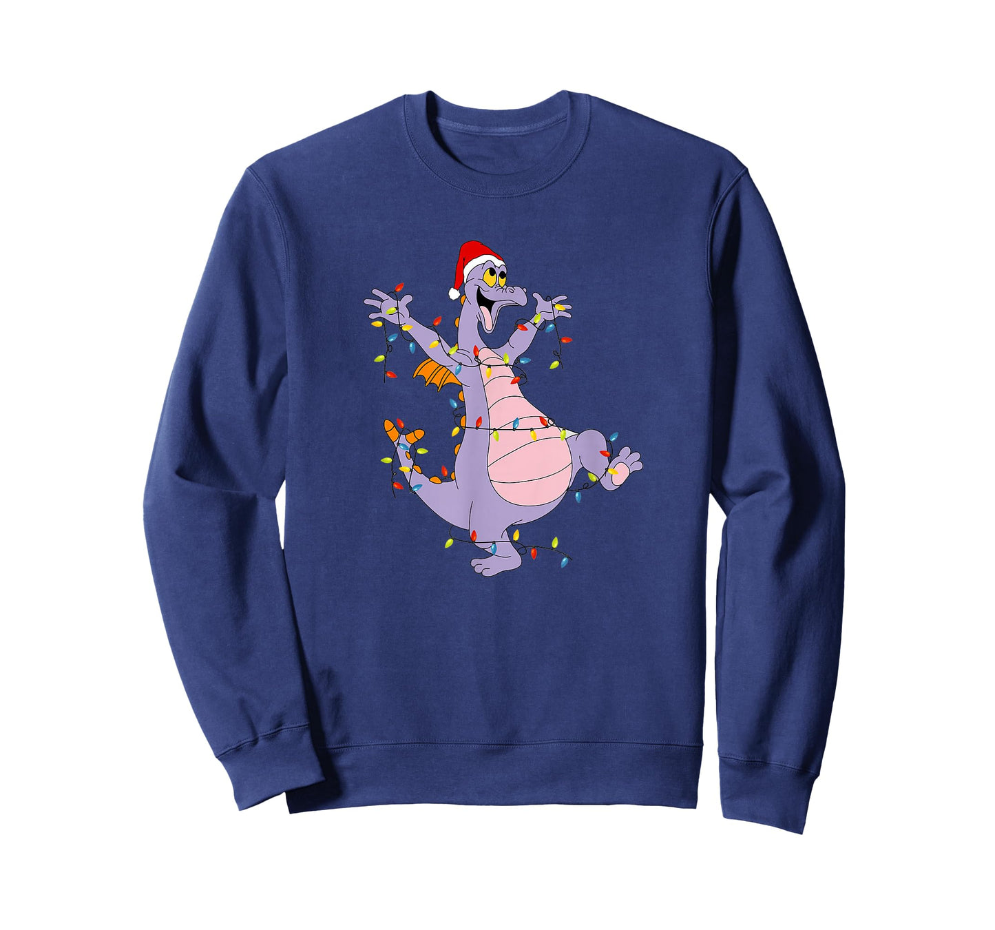 Funny Cute Dragon Figment Lights Christmas Santa Gift Tee T-Shirt