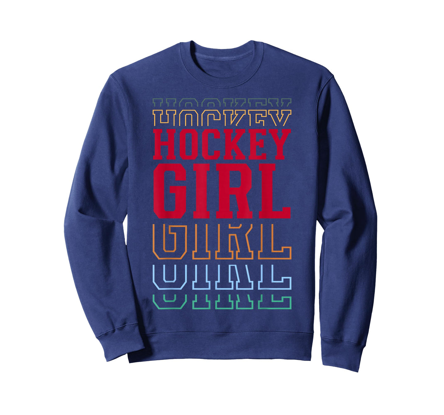 Hockey Girl Funny Layered Text Daughter Youth Kids T-Shirt