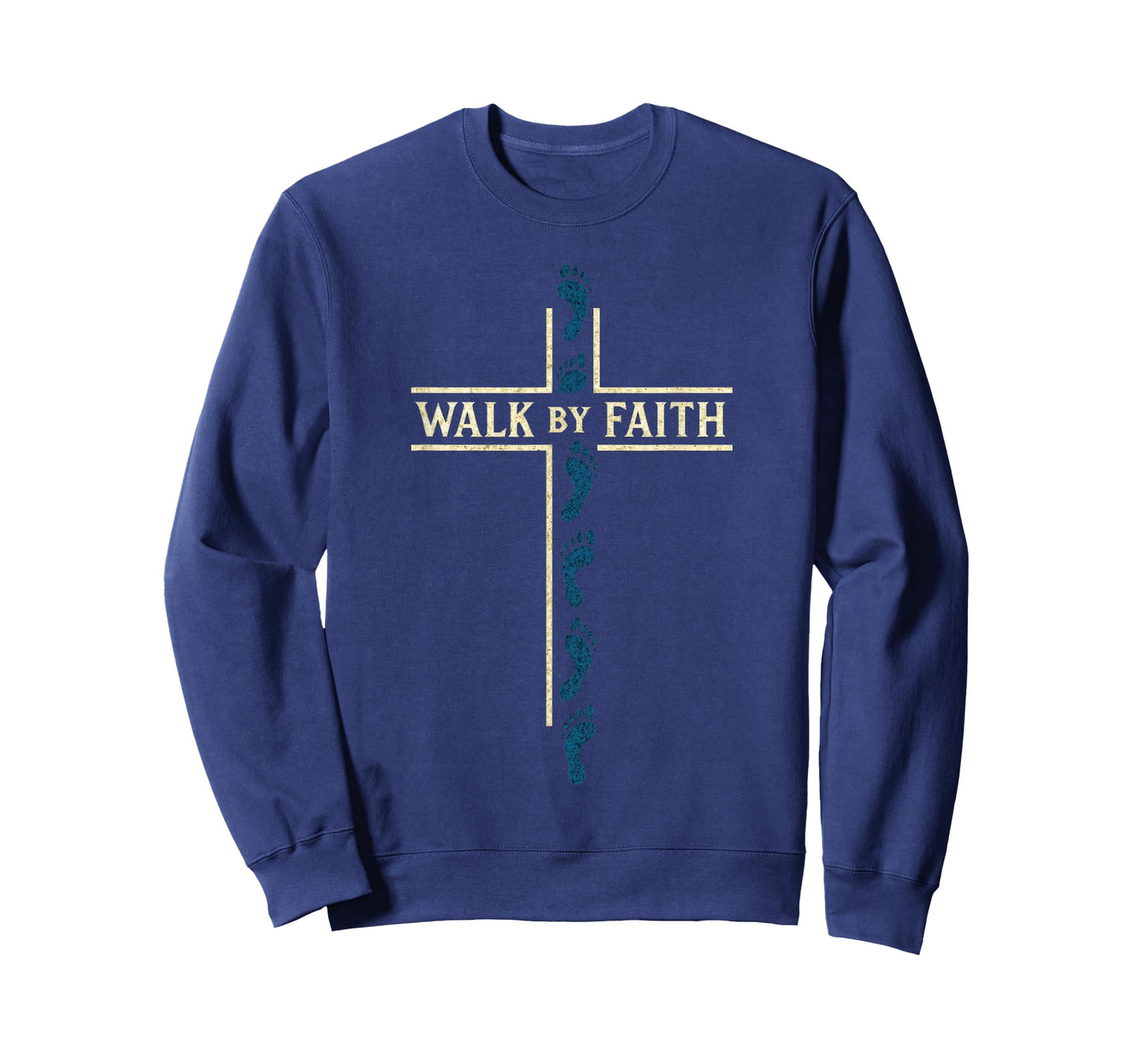Christian Cross Religious Graphic Tee Walk by Faith Jesus T-Shirt