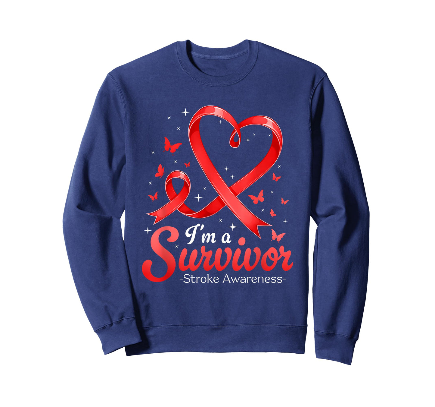 I'm A Survivor Stroke Awareness Red Butterfly Heart Stroke T-Shirt
