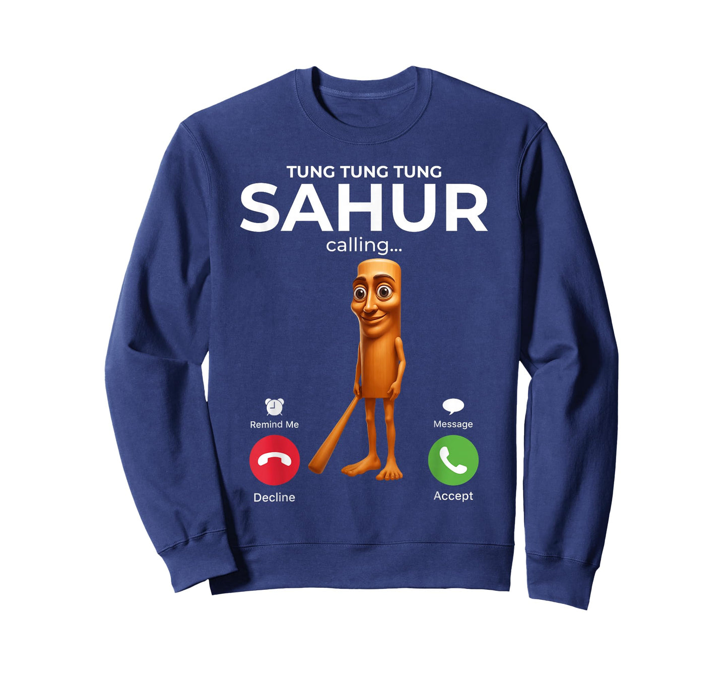 Tung Sahur Calling Funny Fishing Brainrot Joke Boys Kid Meme T-Shirt