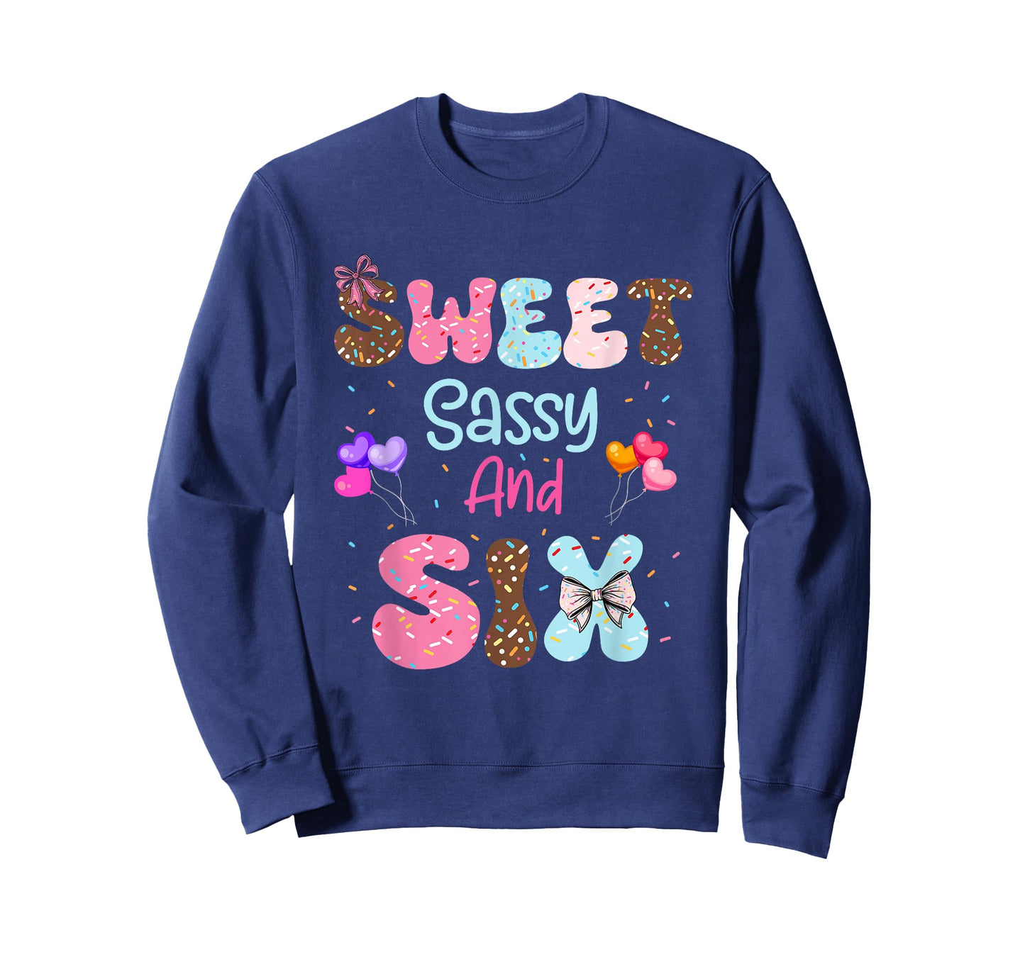 Sweet Sassy and Six 6 Year Old Birthday Girl 6th Donut Bday T-Shirt