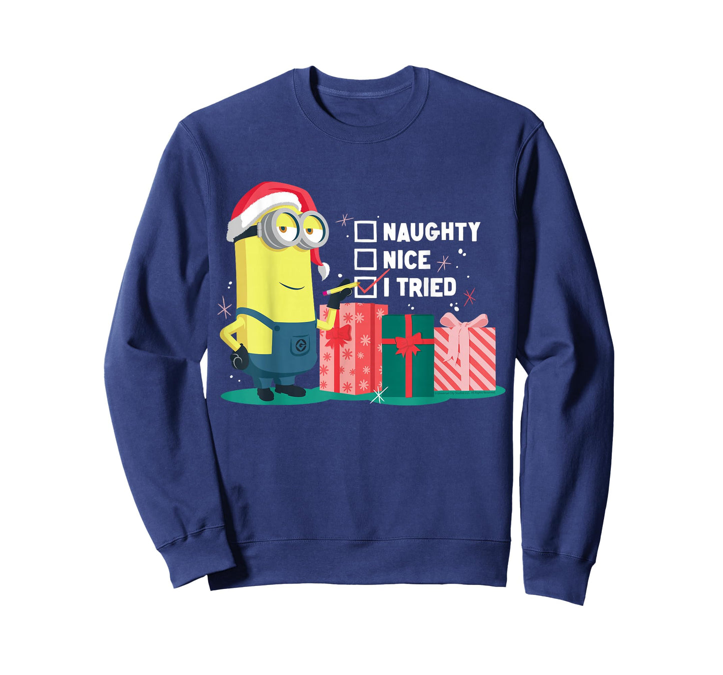 Naughty Nice I Tried Minion Christmas Humor T-Shirt