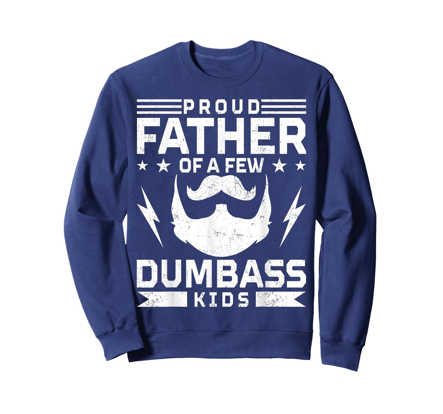 Retro Proud Father of A Few Dumbass Kids Funny Bearded Dad T-Shirt