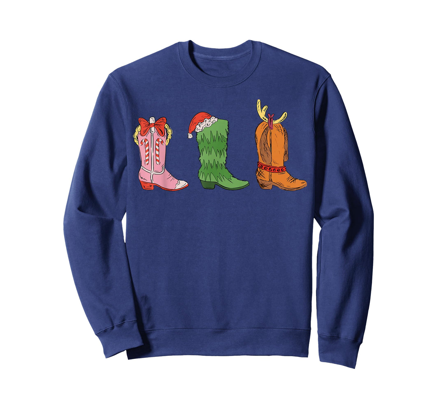 Christmas Cowboy Boot Funny Xmas Character Women Girls T-Shirt