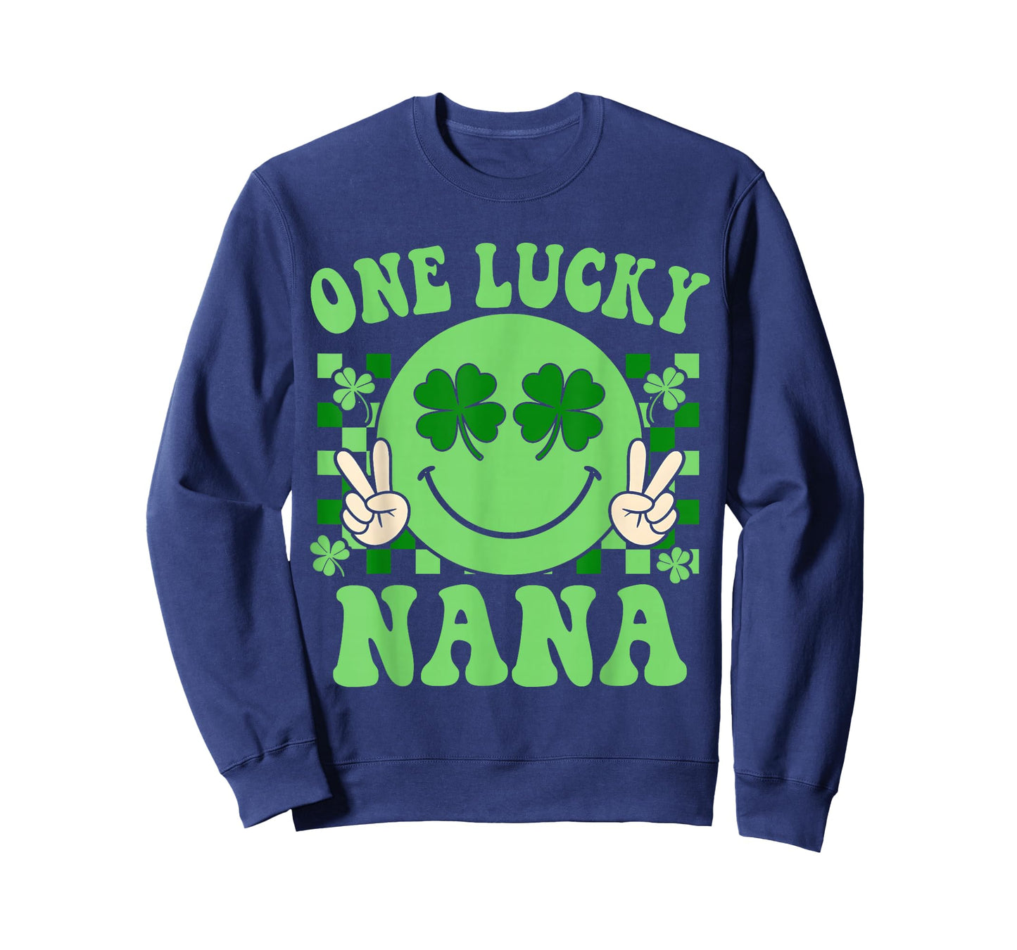 St Patricks Day Family Matching Groovy Retro One Lucky Nana T-Shirt