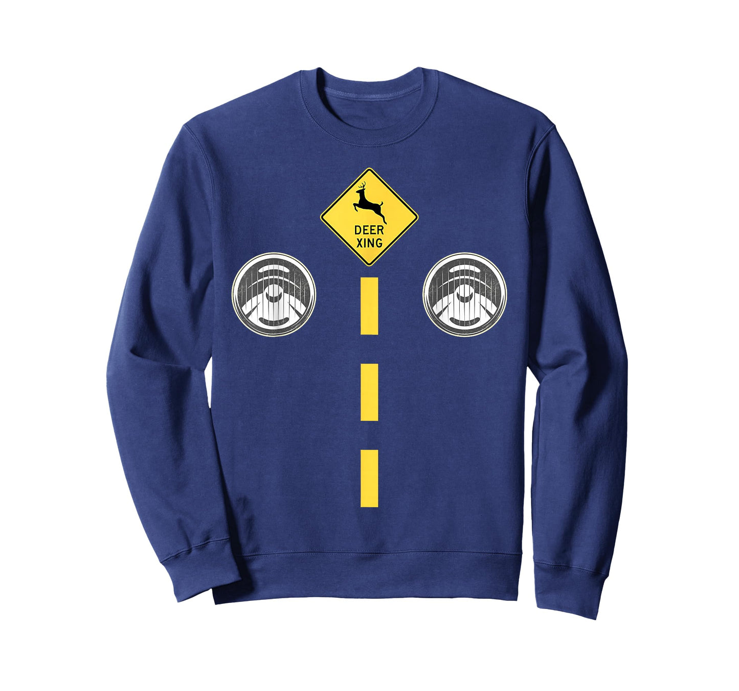 Deer Headlights with Road Markings Couples Costume Halloween T-Shirt