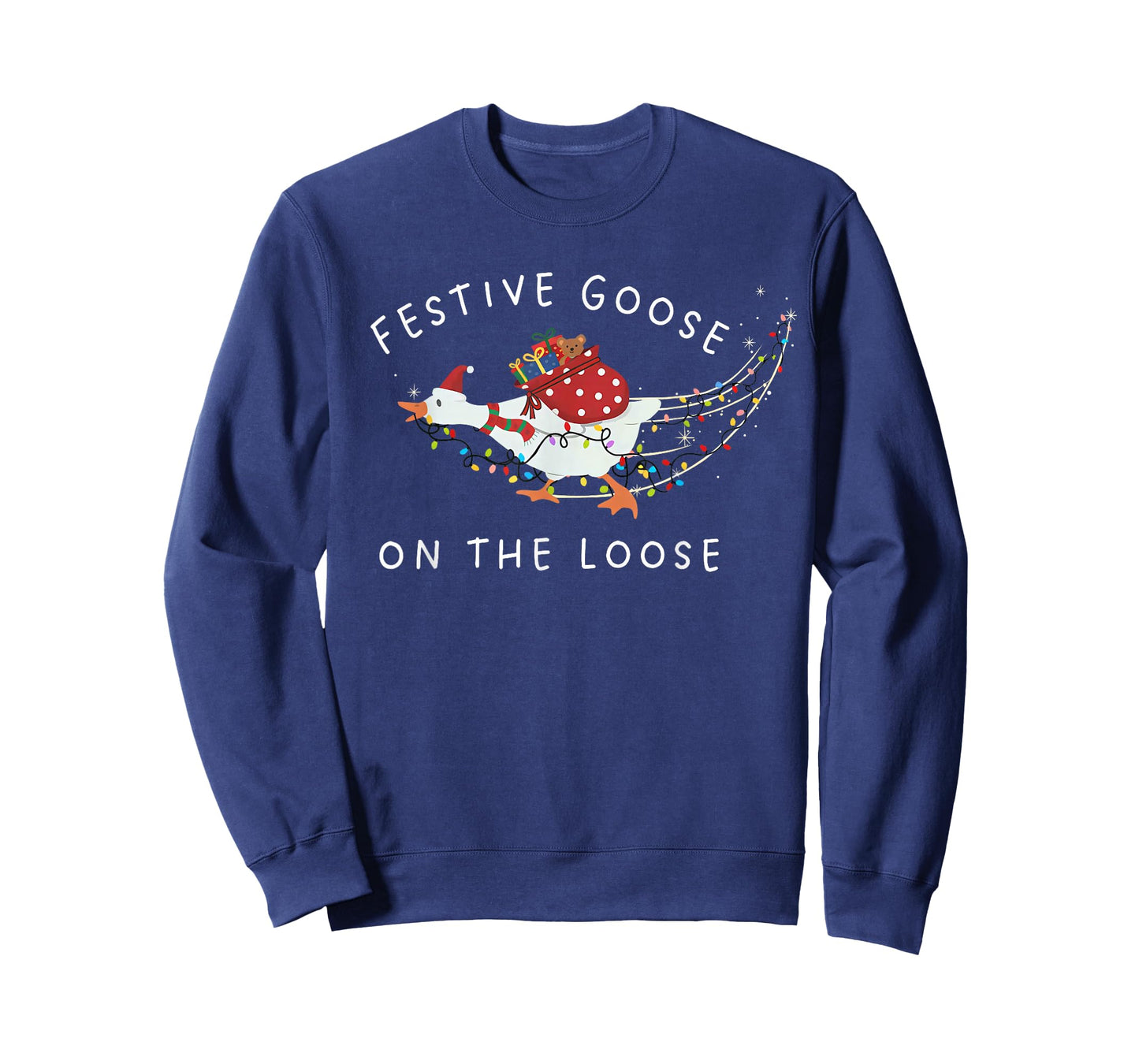 Festive Goose On The Loose Funny Goosemas Christmas Pajama T-Shirt