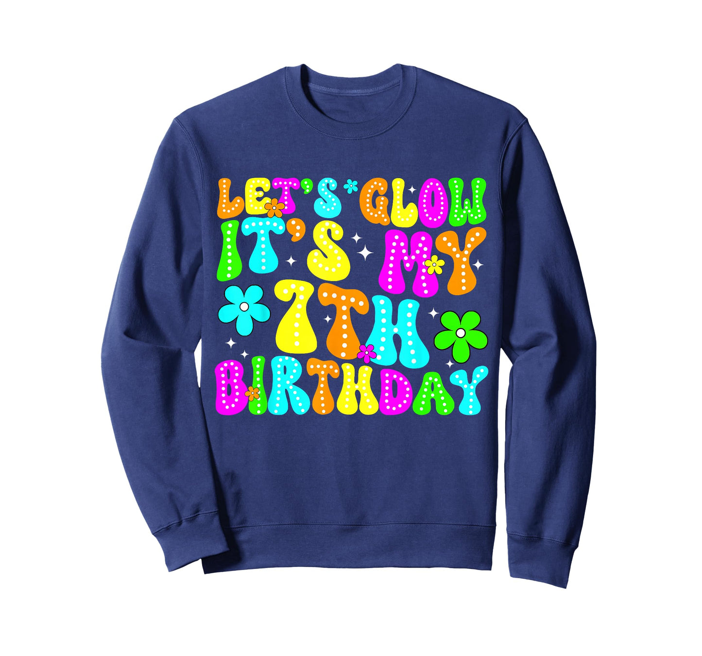 Lets Crazy It's My 7th Birthday Glowing 7 Year Old 80s Party T-Shirt