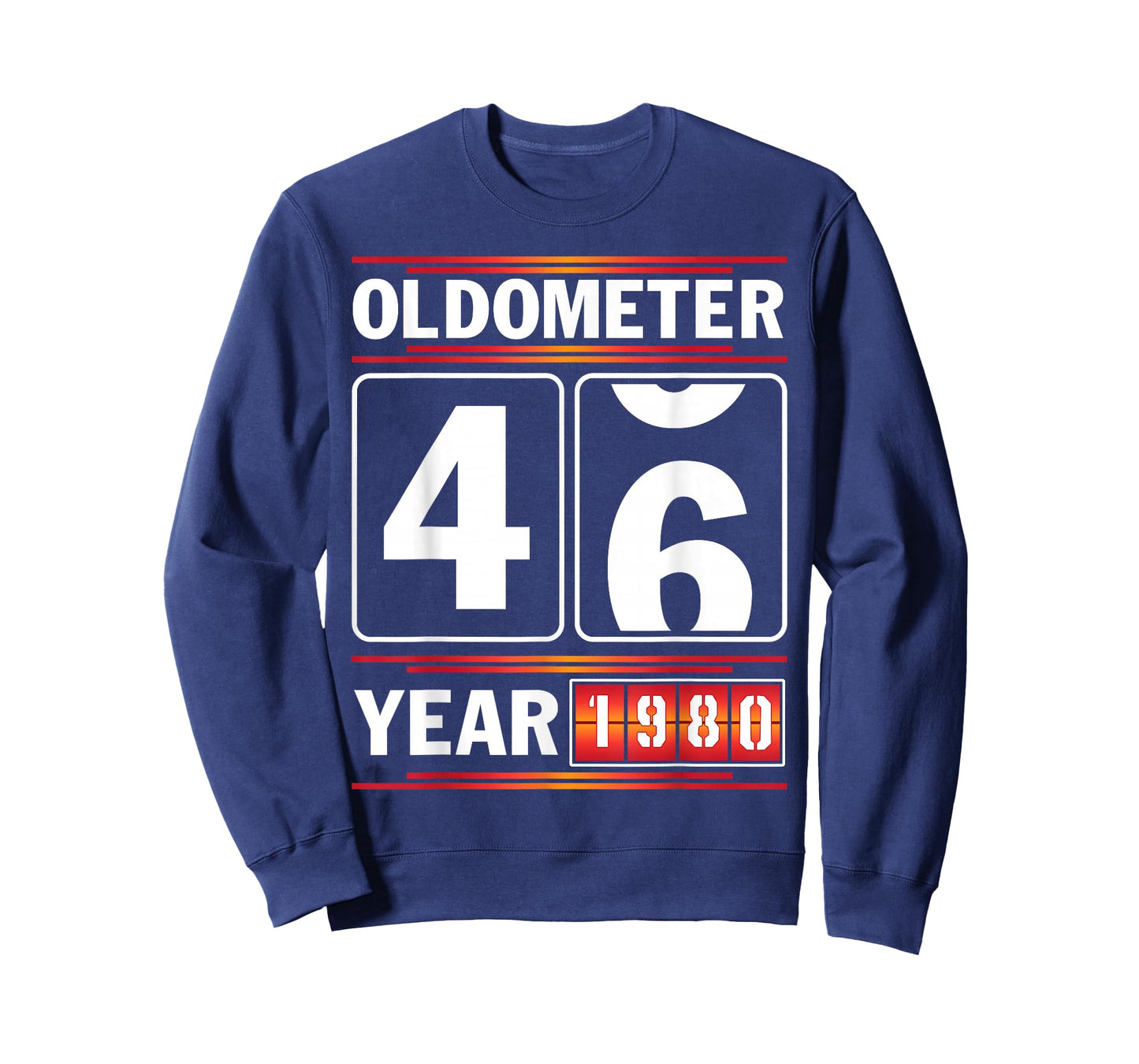 Oldometer Turning 46 Year Old Born in 1980 Vintage Birthday T-Shirt