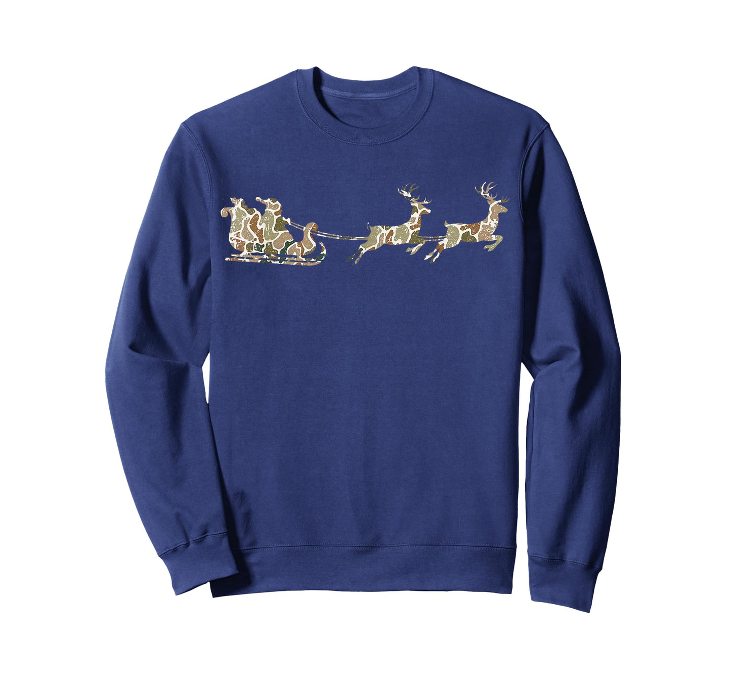 Old Camo Santa Sleighing Camouflage Hunting Christmas T-Shirt
