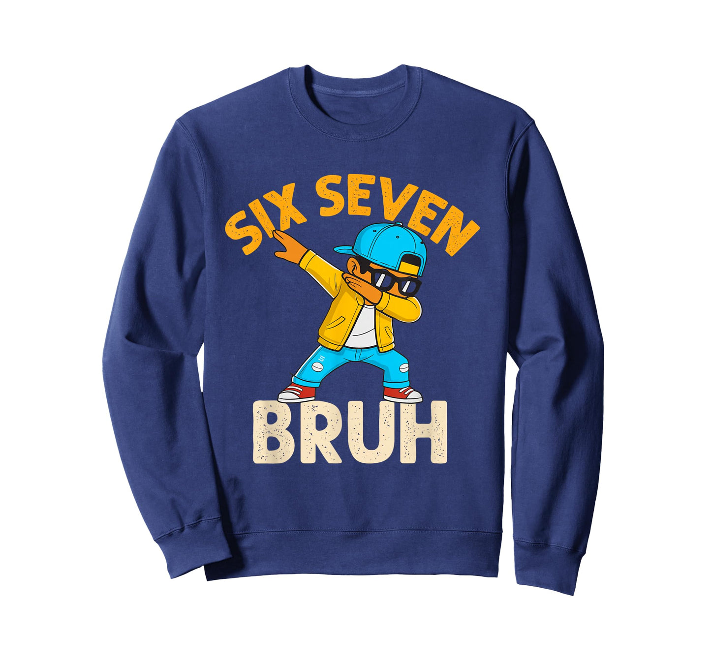 Dabbing Six Seven Bruh Kids 67 Meme 6 7 Numbers Funny Boys T-Shirt