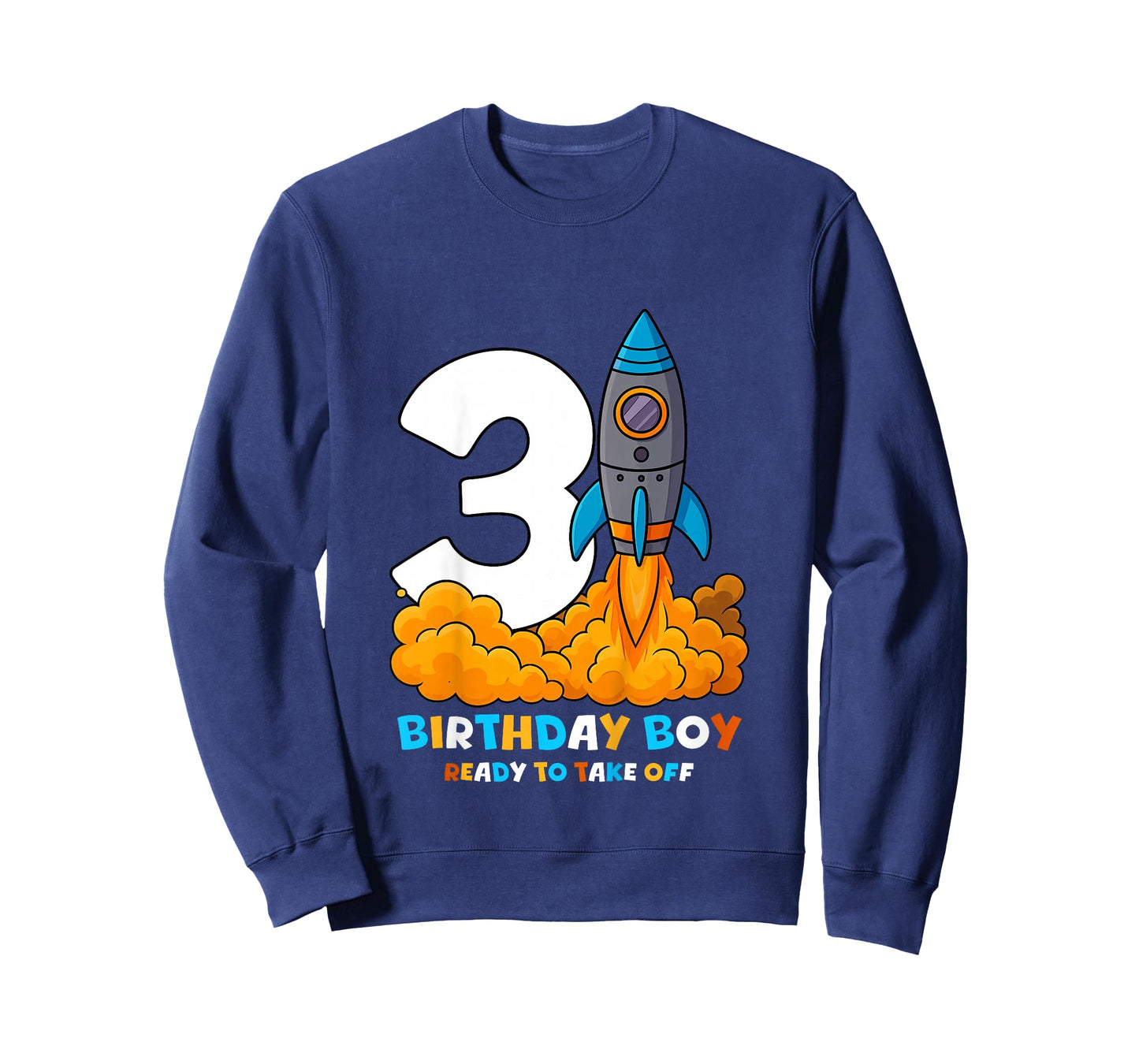 Kids Boys 3rd Birthday Rocket Ready to Take Off Three Years Old T-Shirt