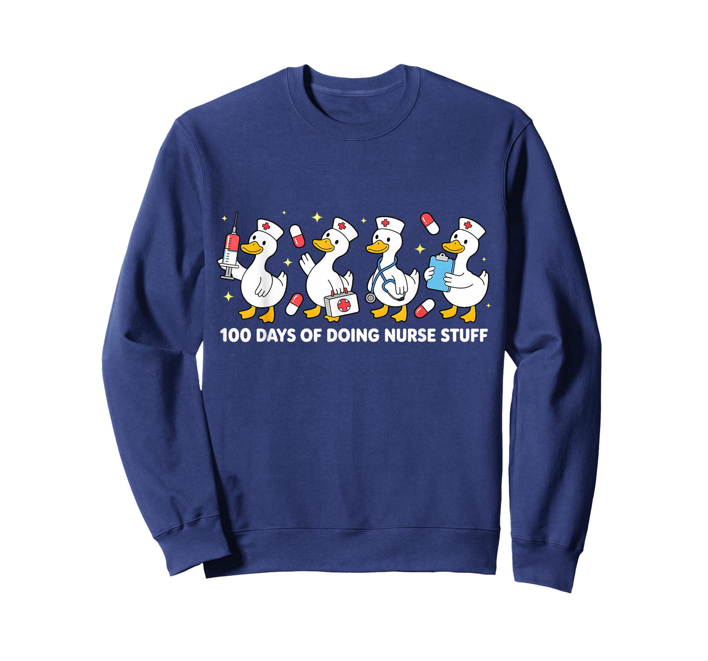 100 Days of Doing Nurse Stuff 100th Day School Nurse Goose T-Shirt