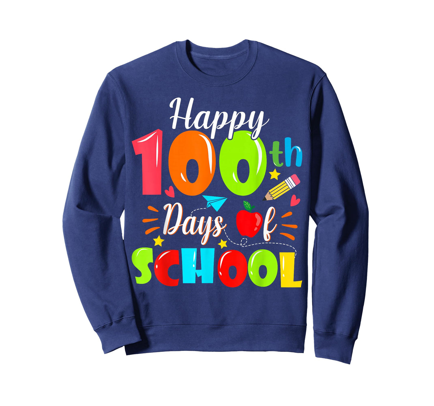 Happy 100th Day of School Funny Teachers Sudents Kids T-Shirt