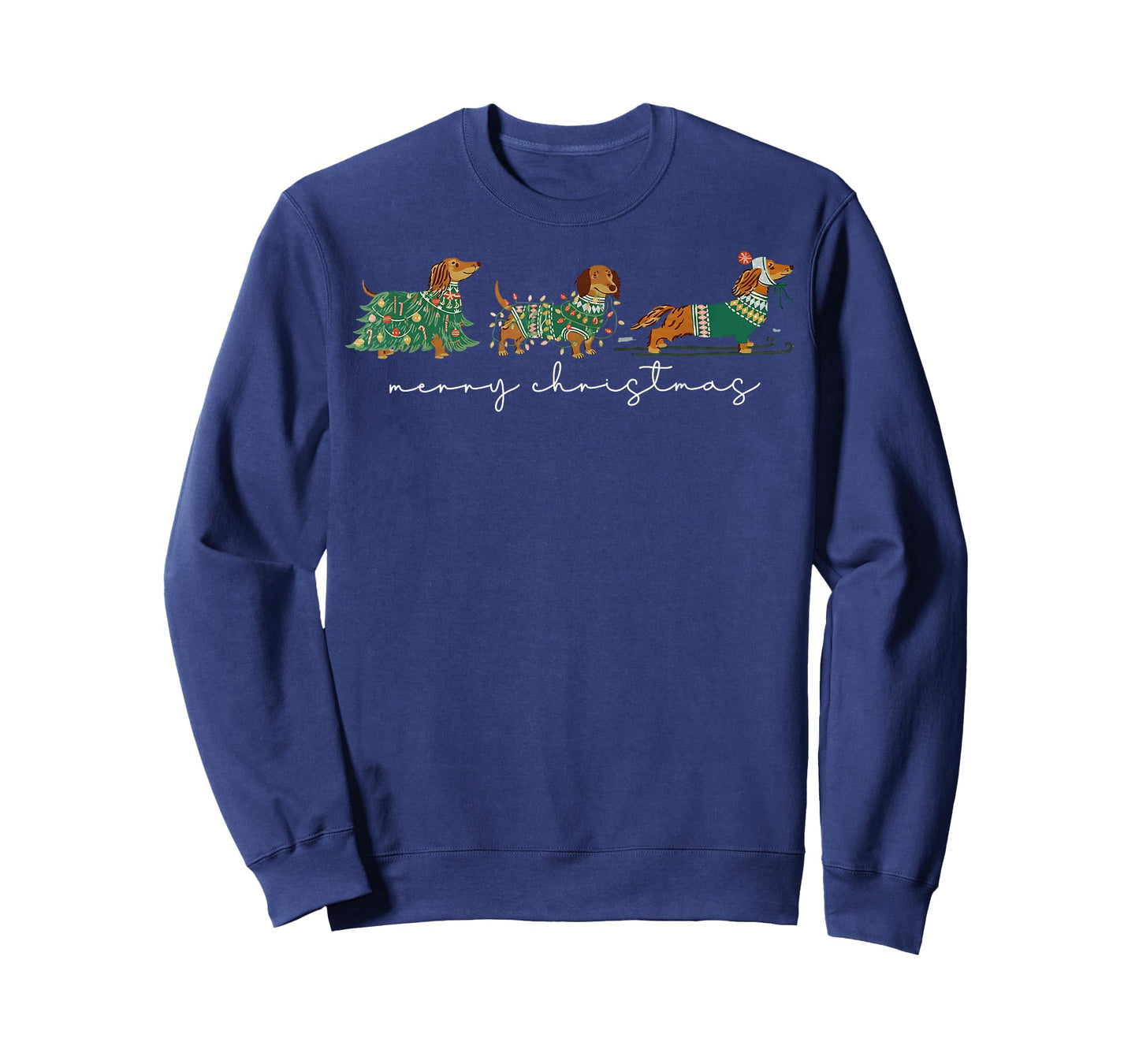 Cute Dachshund Merry Christmas Weiner Dog Lover Xmas Pajamas T-Shirt