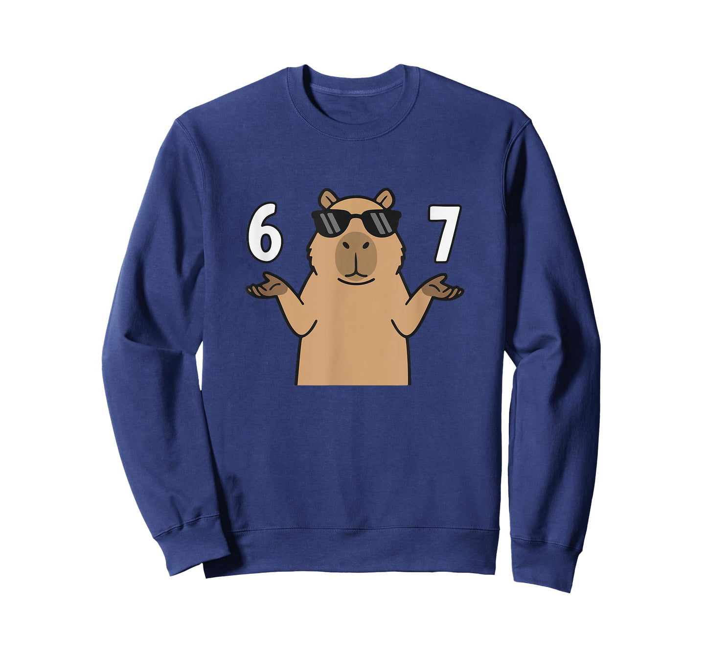 67 Meme Capybara Shirt 6 7 Hand Gesture Kids Slang Six Seven T-Shirt