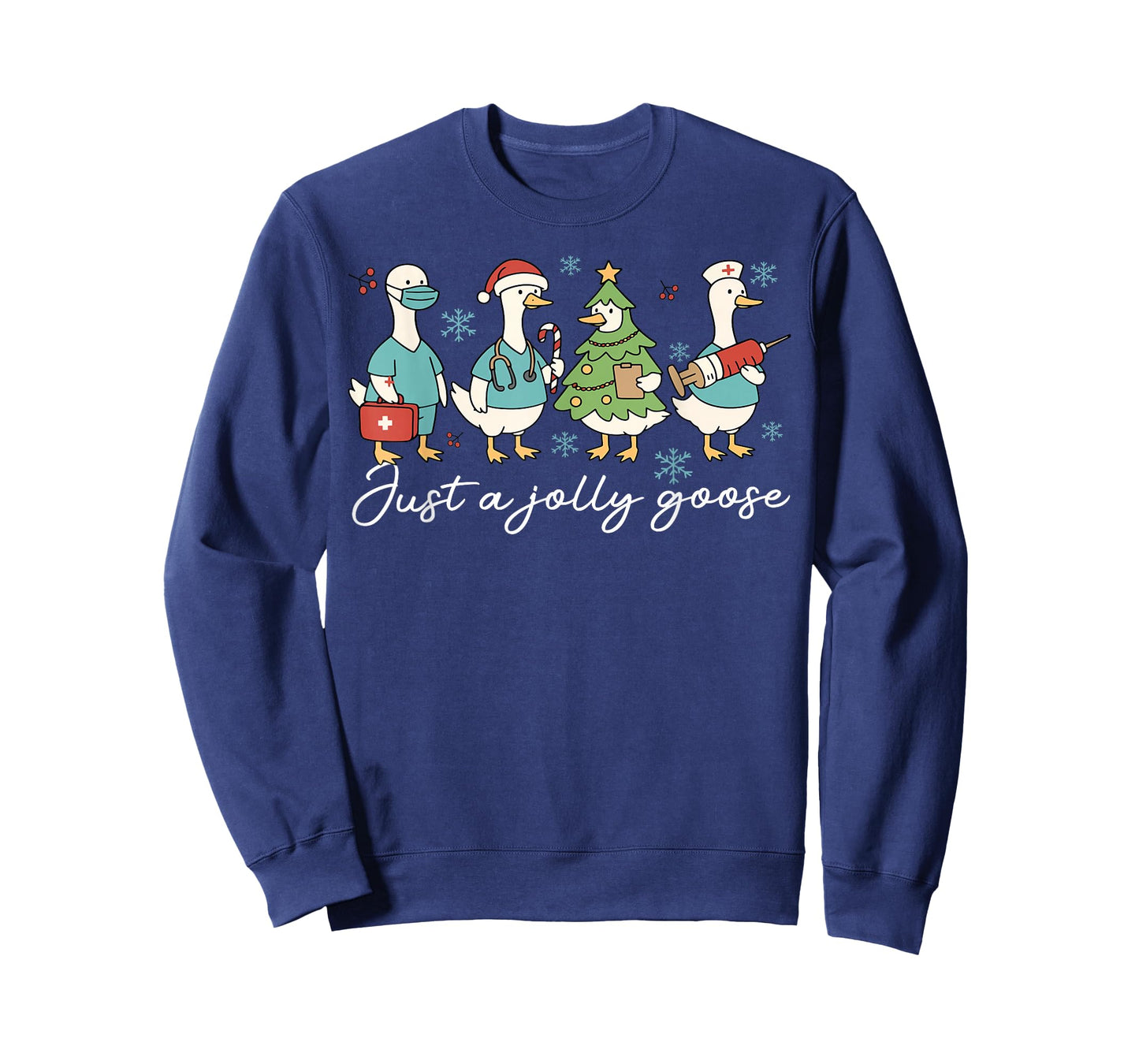 Just A Jolly Goose Nurse Snowflake Christmas Xmas Holiday T-Shirt