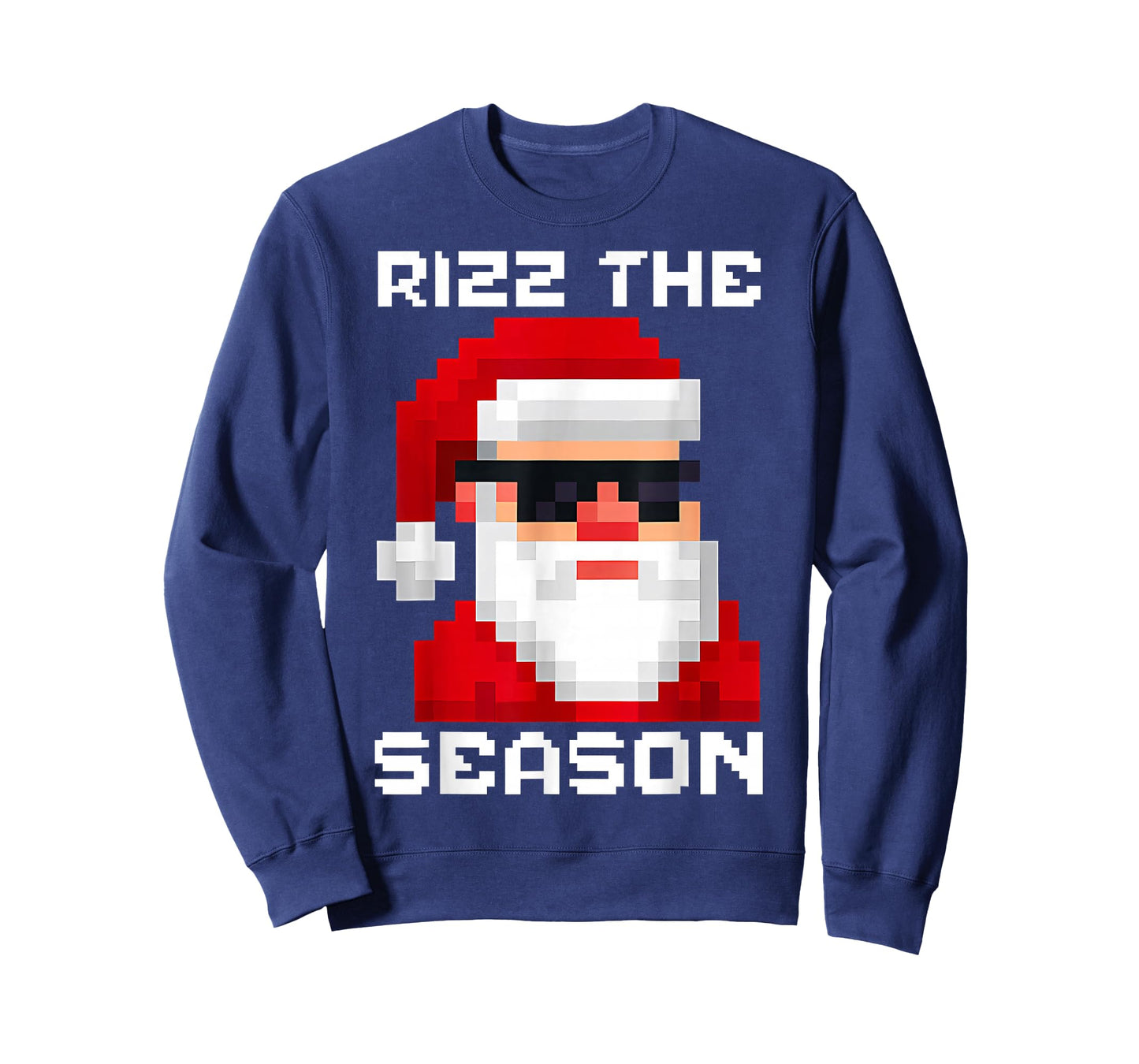 Rizz The Season Christmas Game Pixel Santa Men Boys Teen Pjs T-Shirt