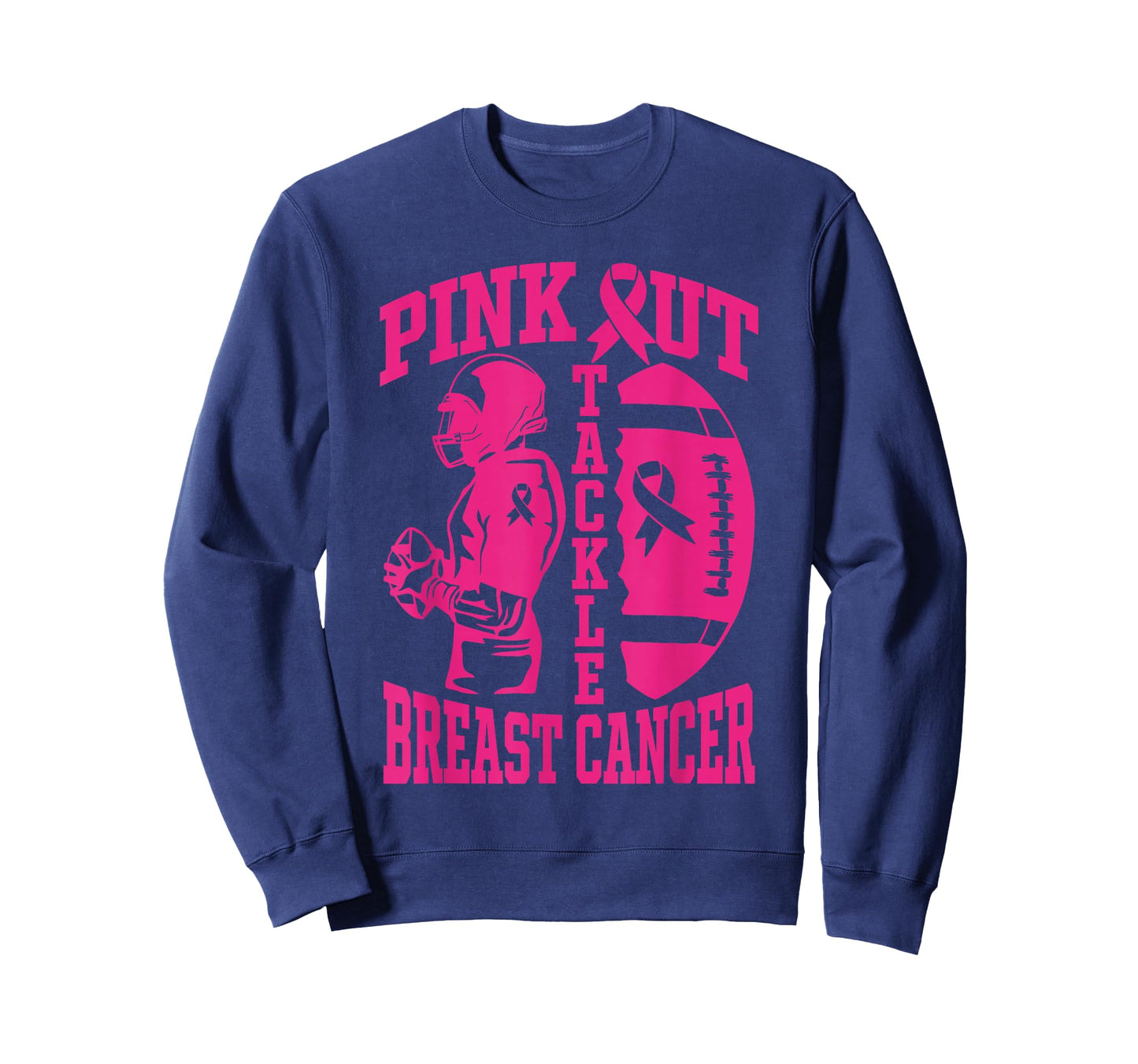 Football Pink Out Tackle Breast Cancer Awareness Graphic T-Shirt
