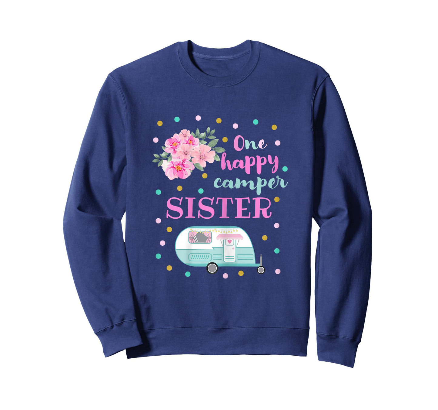 Cute Girls One Happy Camper First Birthday Sister Camping RV T-Shirt