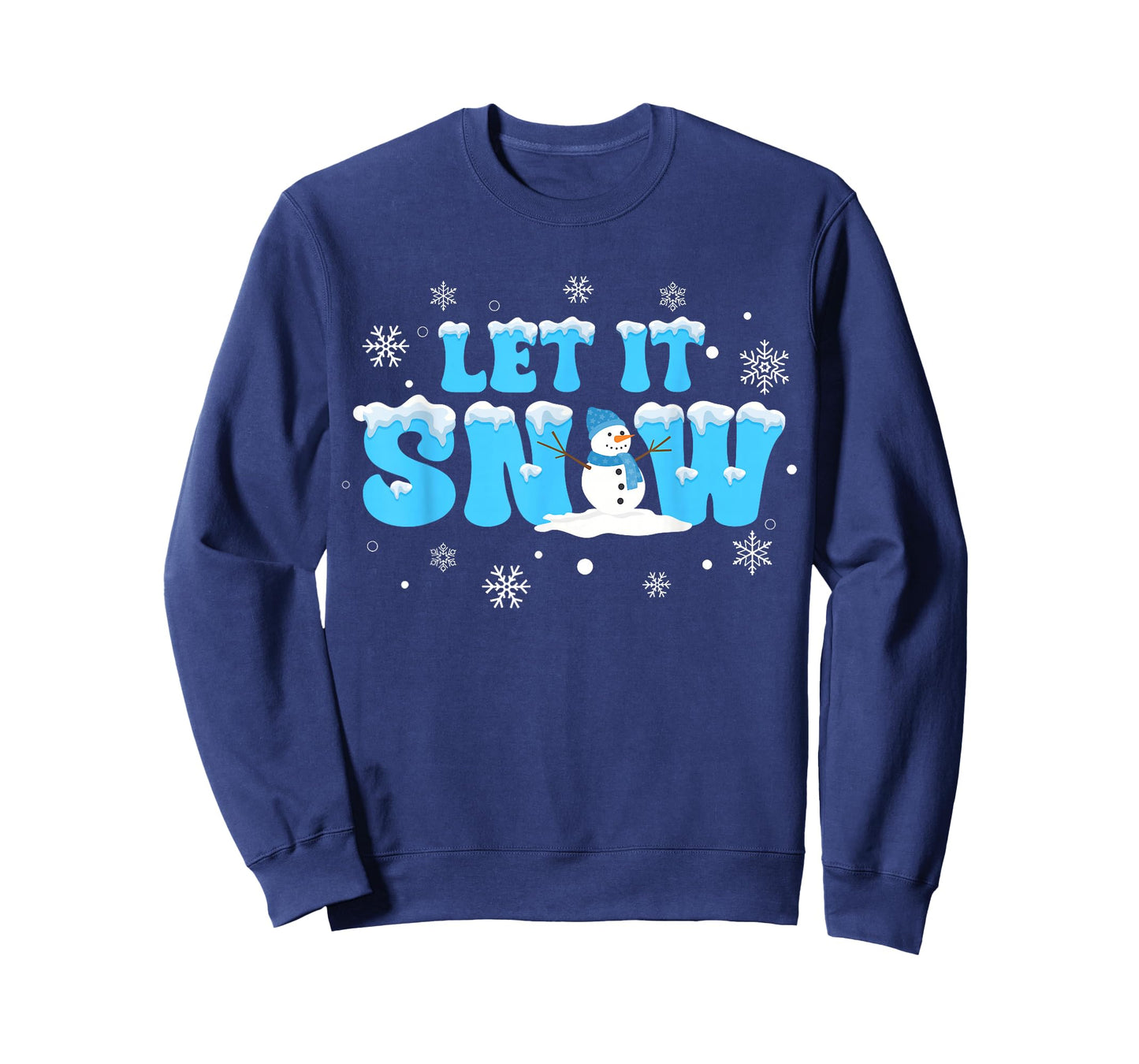 Let It Snow Cute Snowman Winter Christmas Kids Men Women T-Shirt