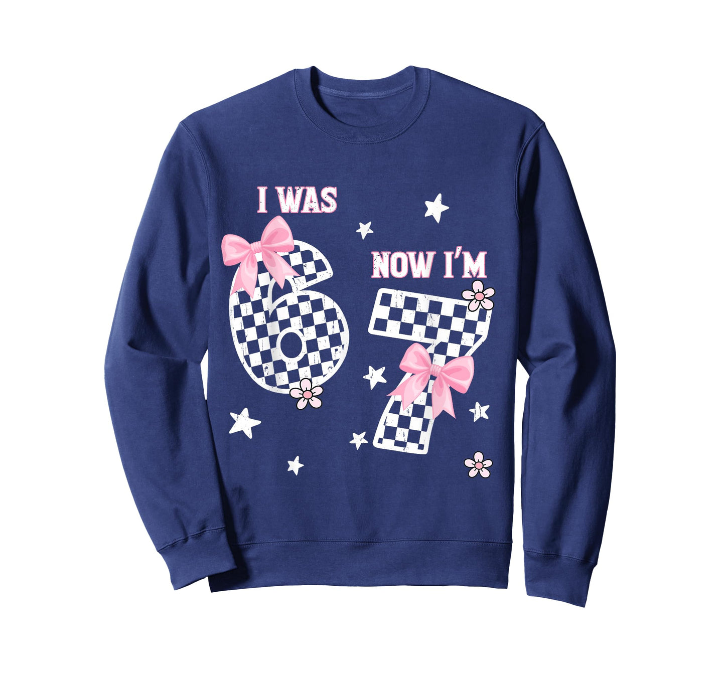 I was 6 Now I'm 7 Year Old Bday Coquette Bow 67 Birthday T-Shirt
