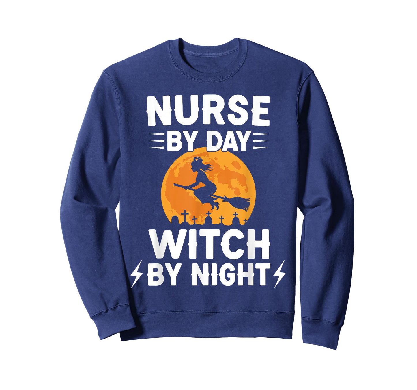 Nurse by Day Witch by Night Funny Halloween Spooky Season T-Shirt
