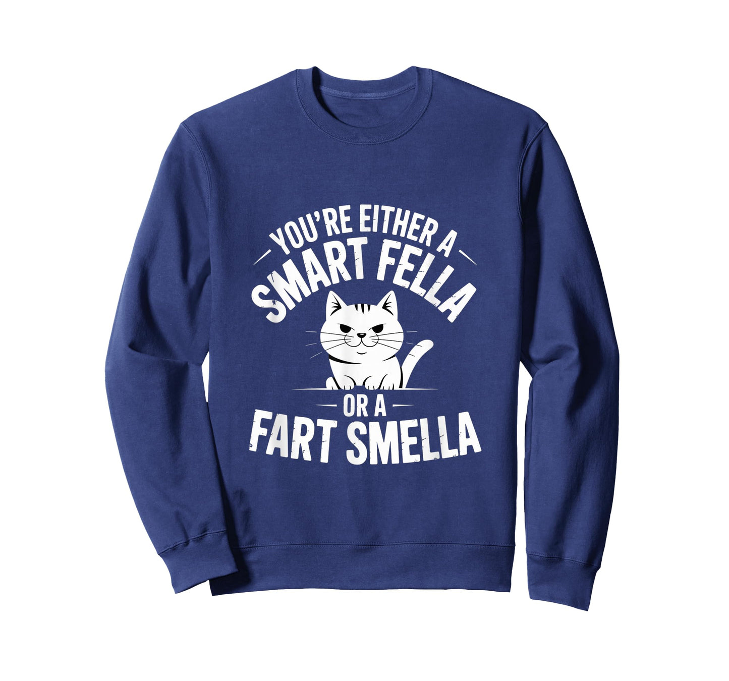 Smart Fella Fart Smella Funny Cat Spoonerism Humor T-Shirt