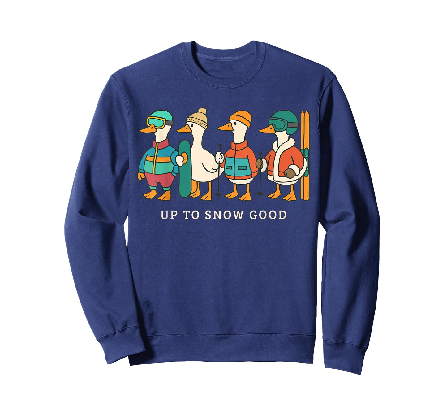 Skiing Snowboarding Ski Trip Family Vacation Silly Goose T-Shirt