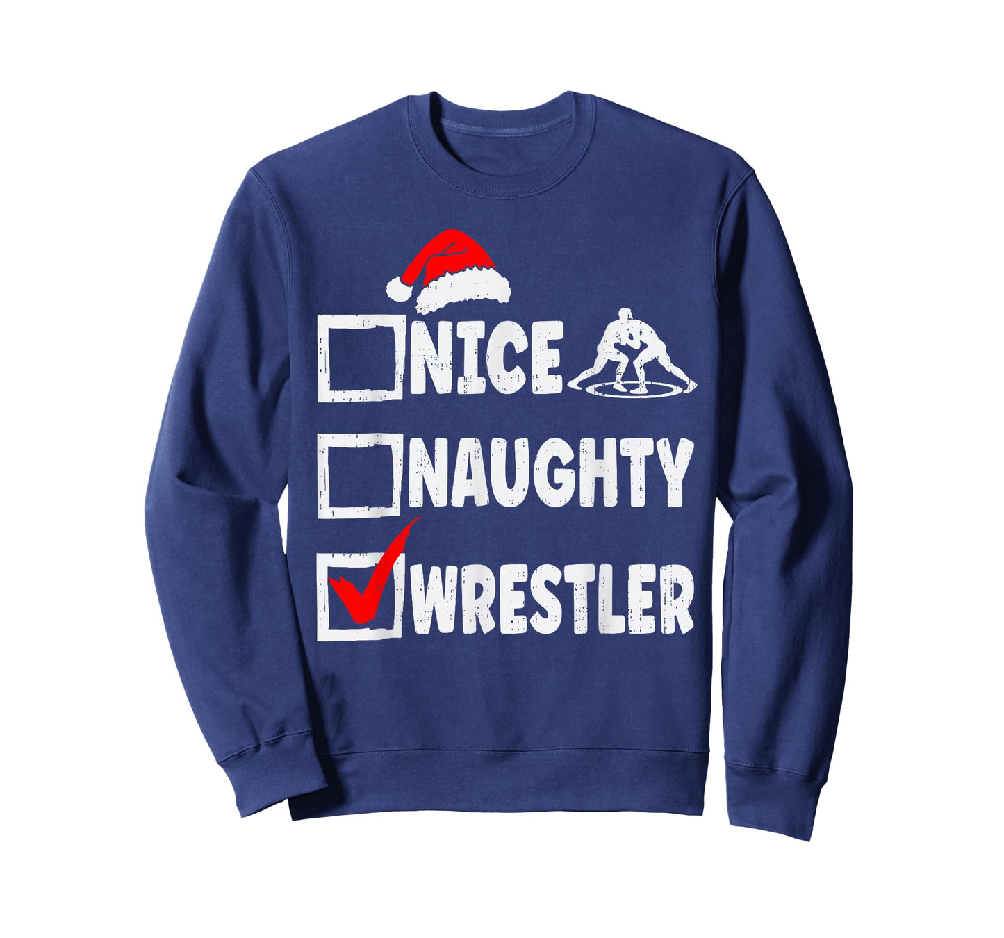 Nice Naughty Wrestler Funny Christmas Wrestling Mens Womens T-Shirt
