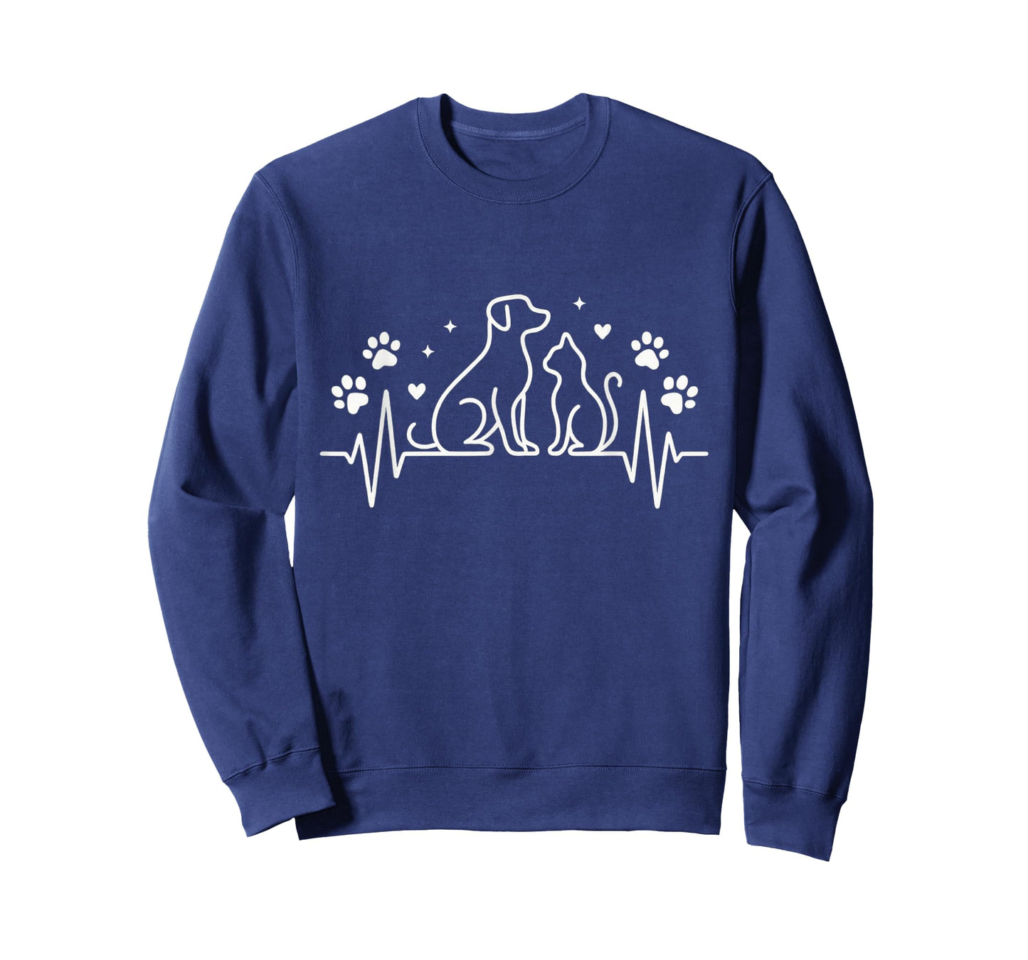 Veterinary Heartbeat Dog Cat Line Art Vet Tech T-Shirt