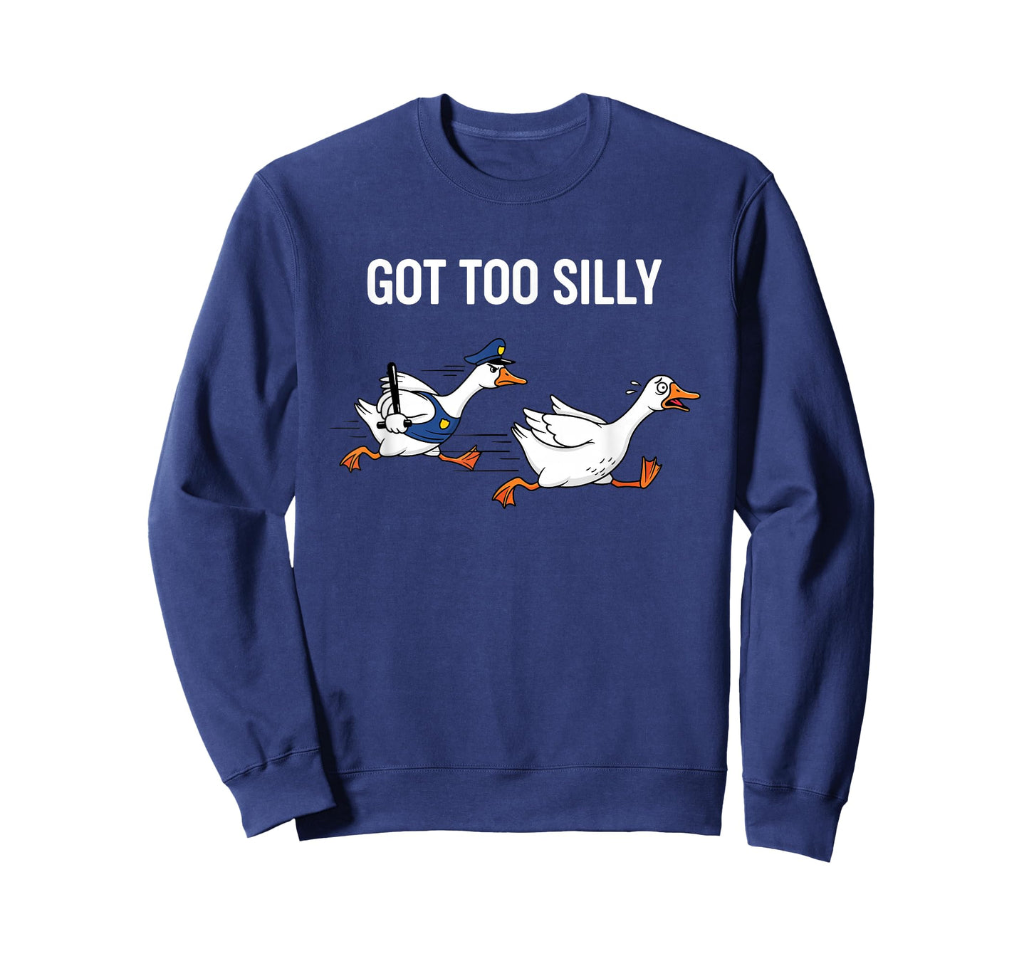 got Too Silly Police Goose Chasing Cartoon Humor T-Shirt
