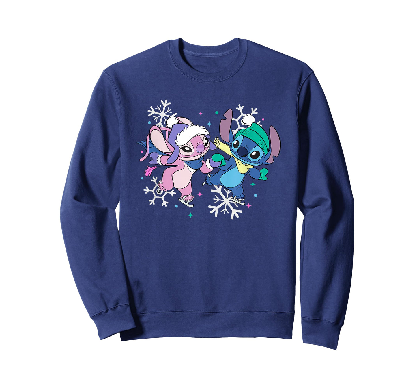 Disney Lilo & Stitch Christmas Angel and Stitch Ice Skating T-Shirt