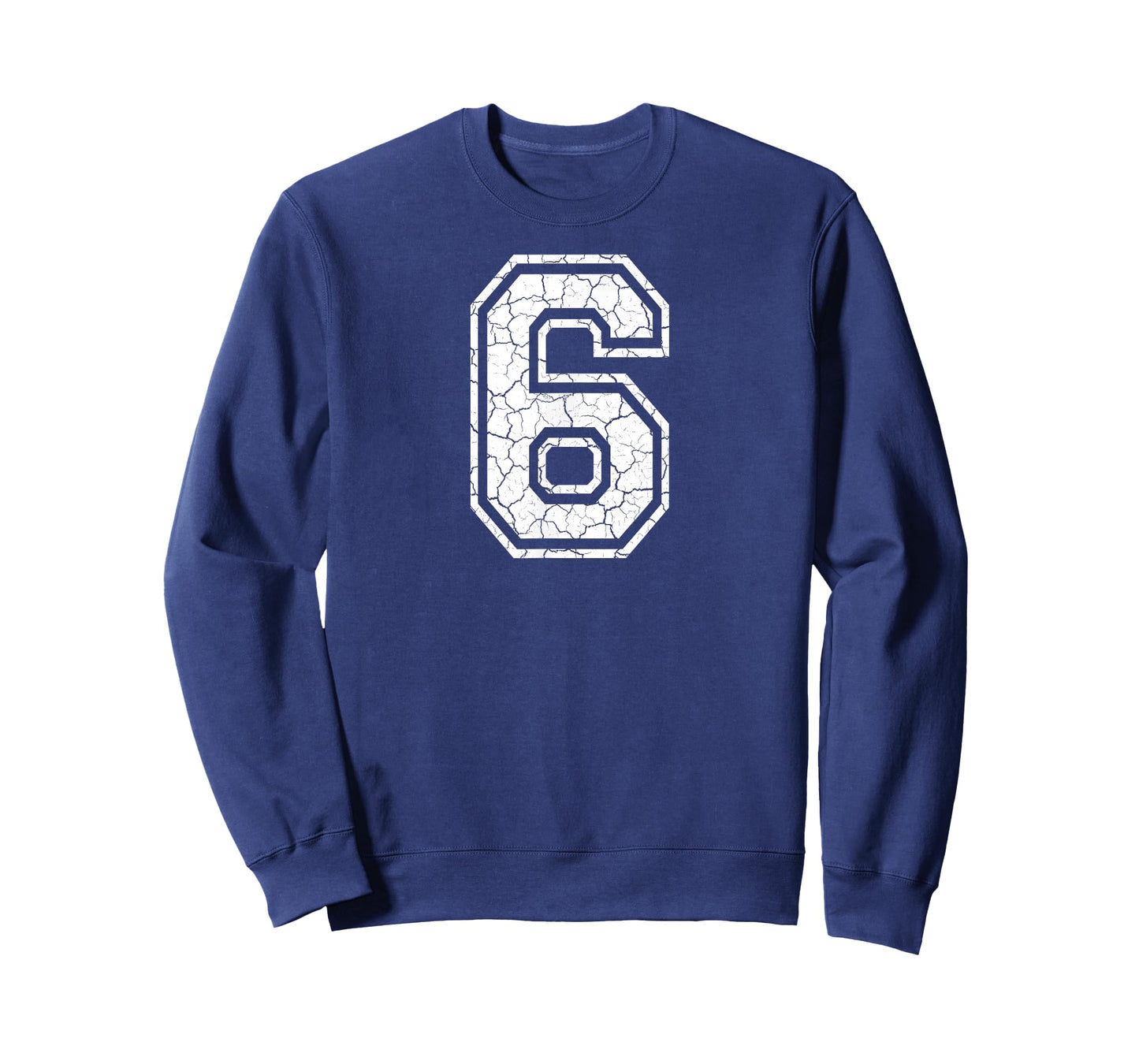 6 Number Six Team Sports Grunge Varsity Matching T-Shirt