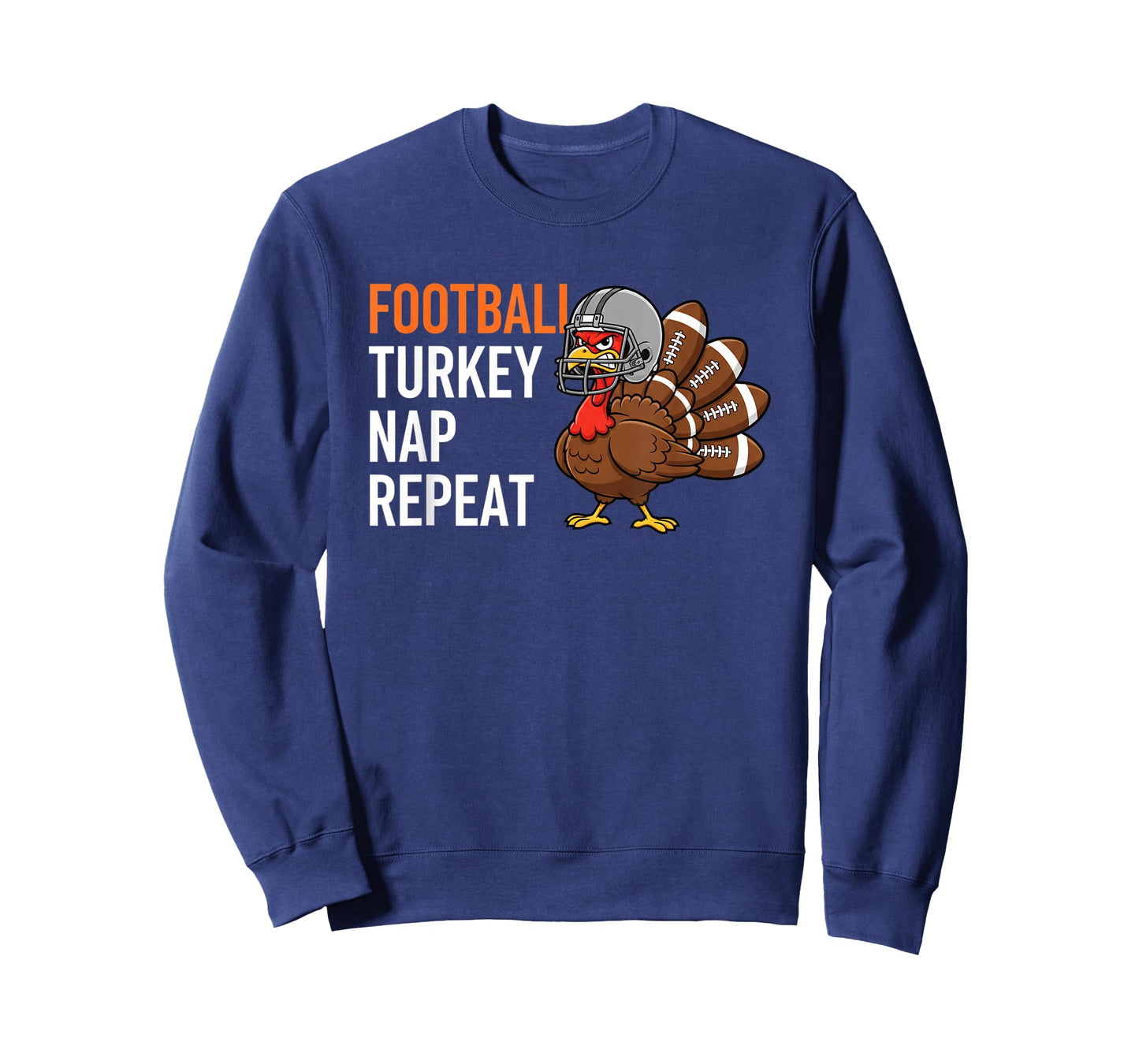 Football Turkey Nap Repeat - Thanksgiving Dad & Family Game T-Shirt