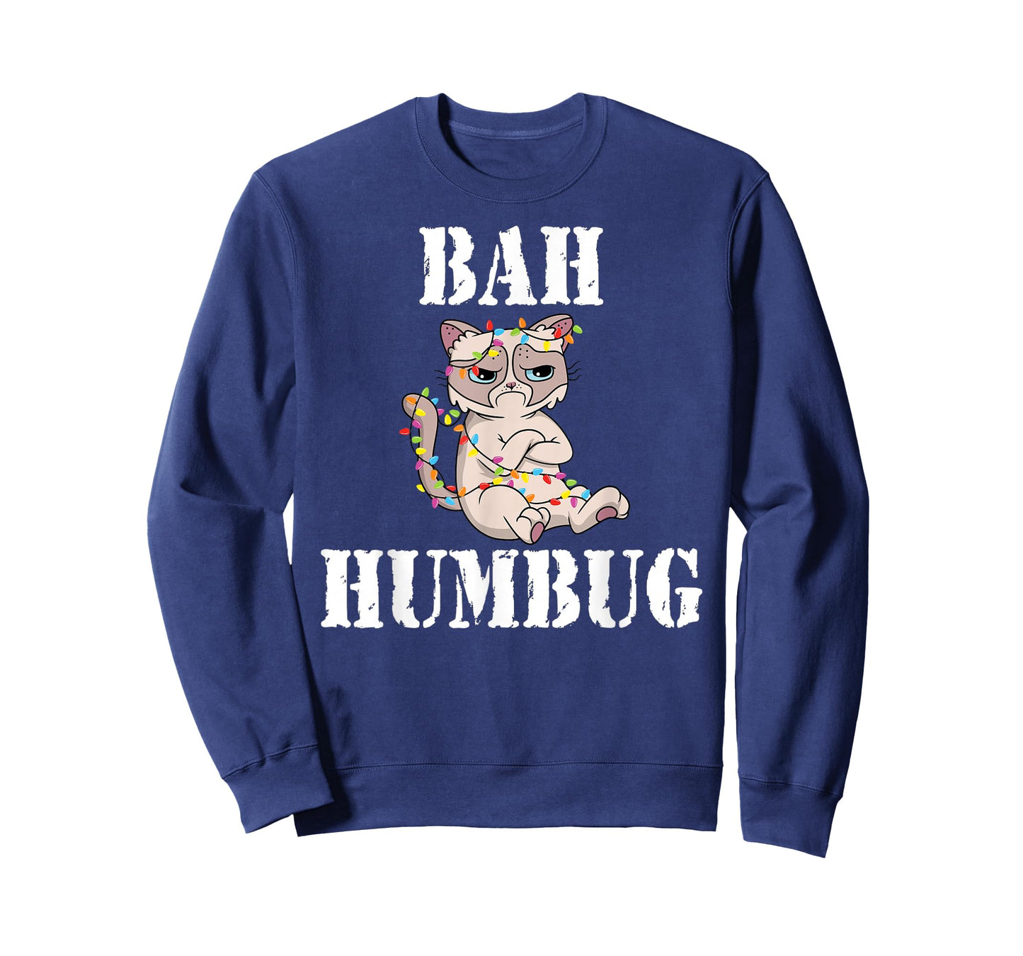 Grumpy Cat Tangled Christmas Lights - BAH Humbug T-Shirt