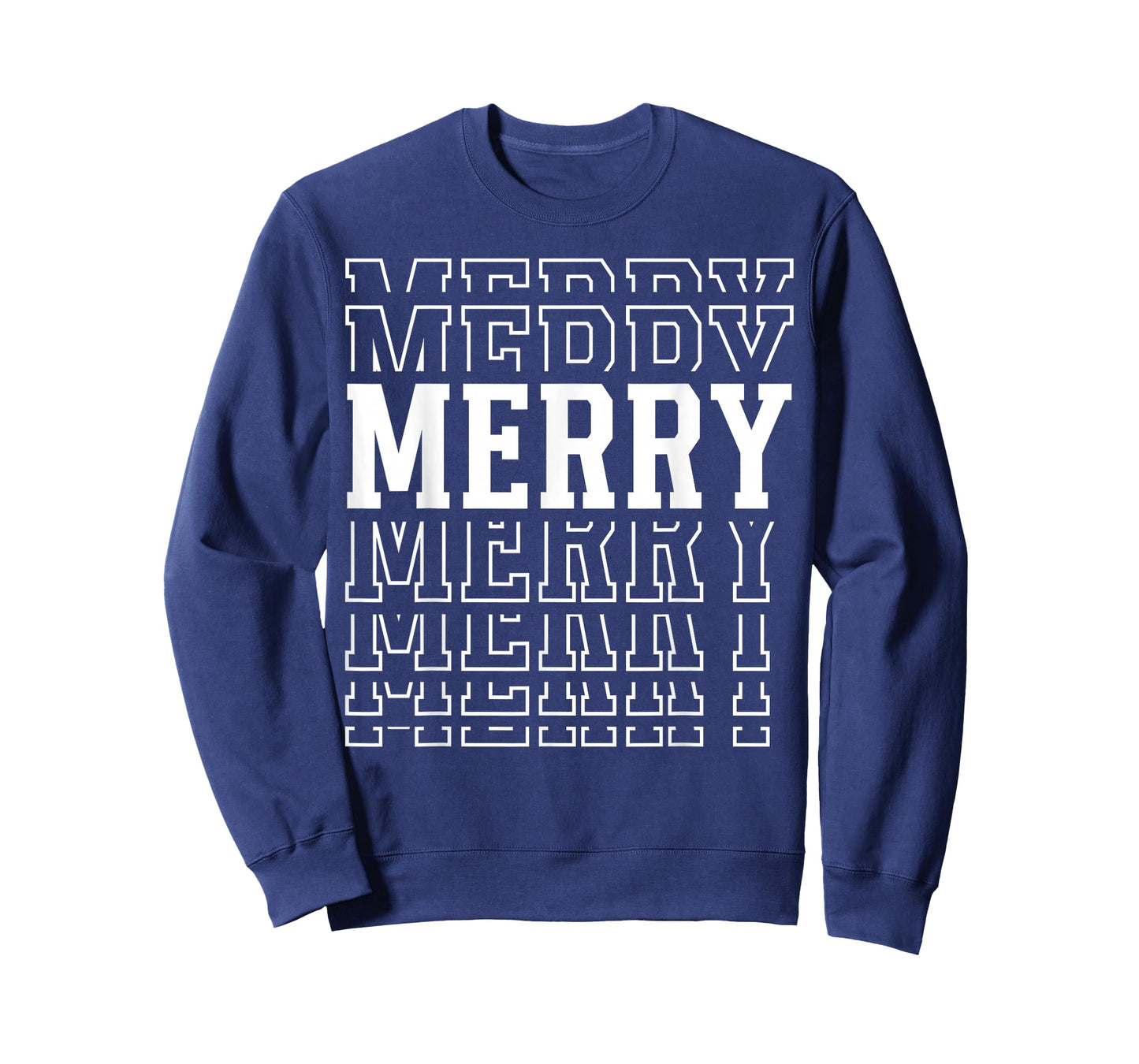Merry Christmas Layered Text Family Santa Xmas T-Shirt