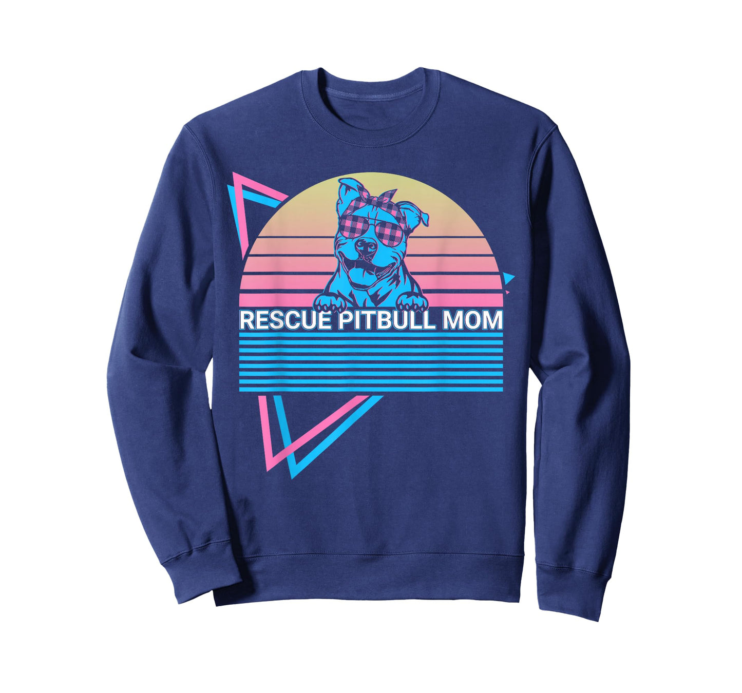 Pitbull Mom Pit Bull Retro Rescue Pitbull Mom T-Shirt