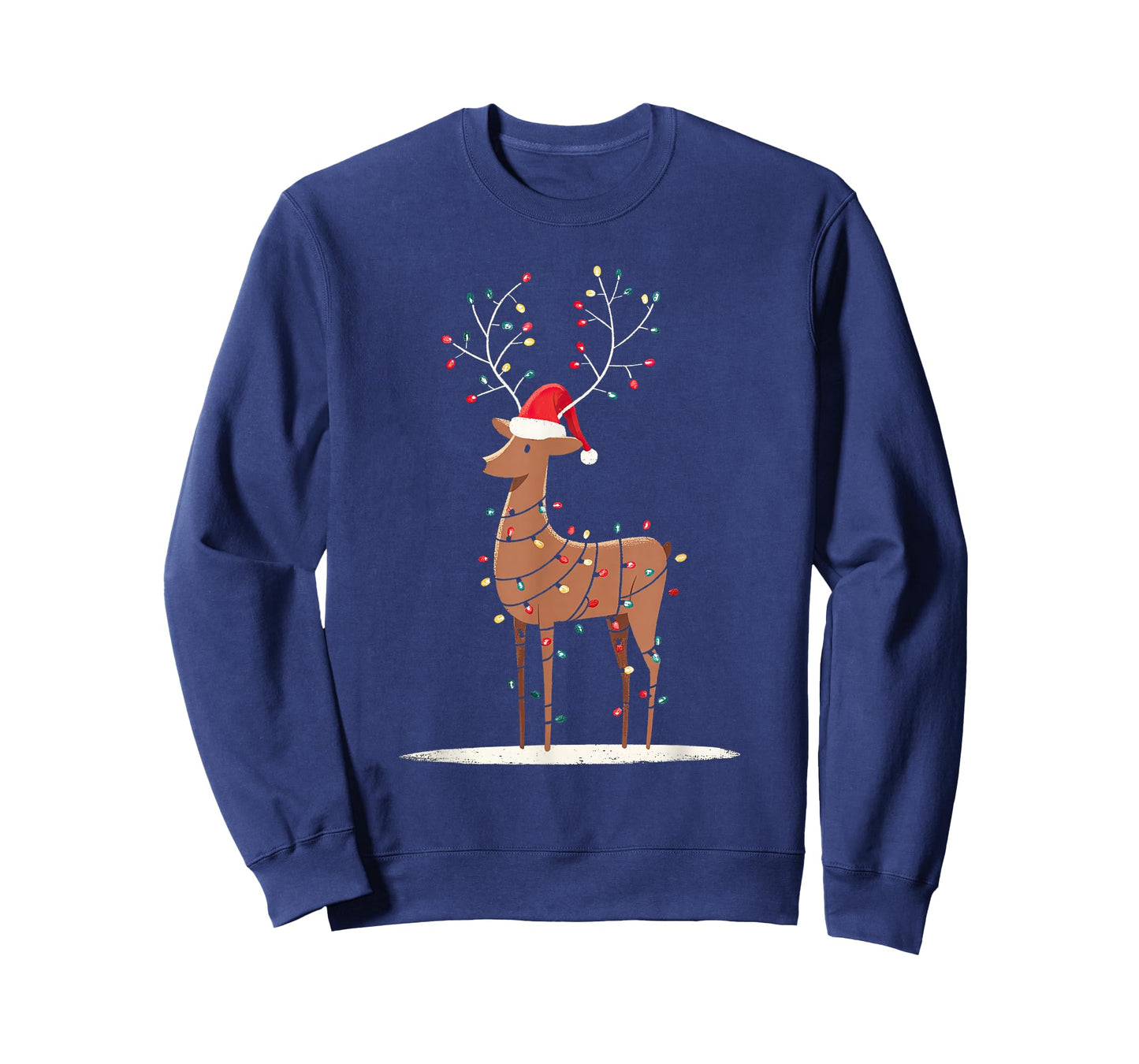 Funny Reindeer Christmas Graphics Animal Lights Lover T-Shirt