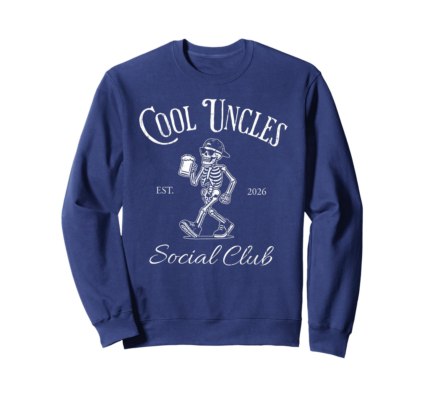 Cool Uncles Social Club, EST 2026 Beer, Funny Skeleton T-Shirt
