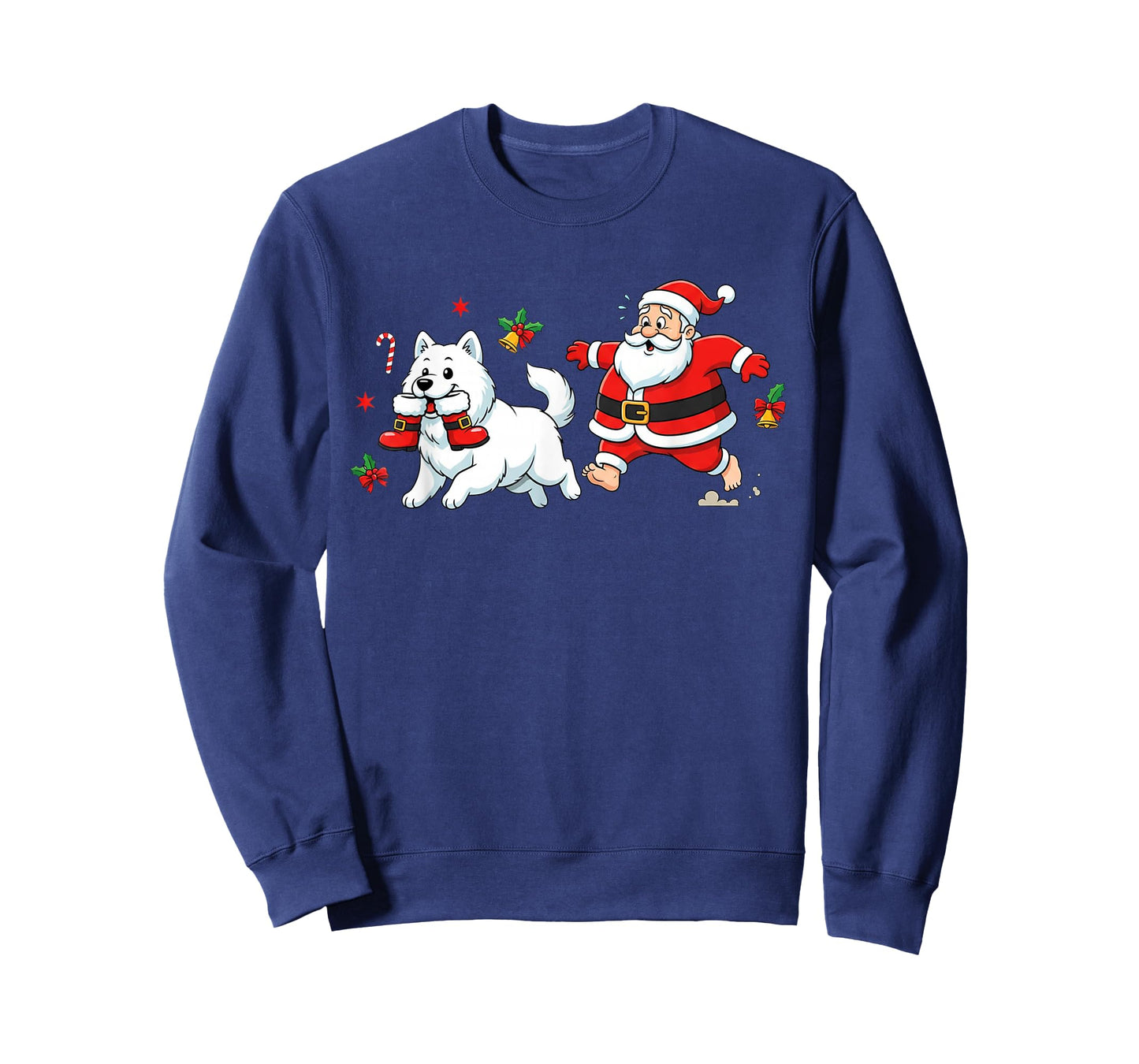 Funny Samoyed Santa Claus Boots Christmas Womens Mens Kids T-Shirt