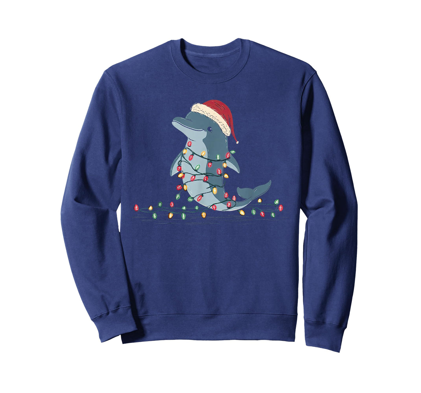 Funny Dolphin Christmas Graphics Animal Lights Lover T-Shirt