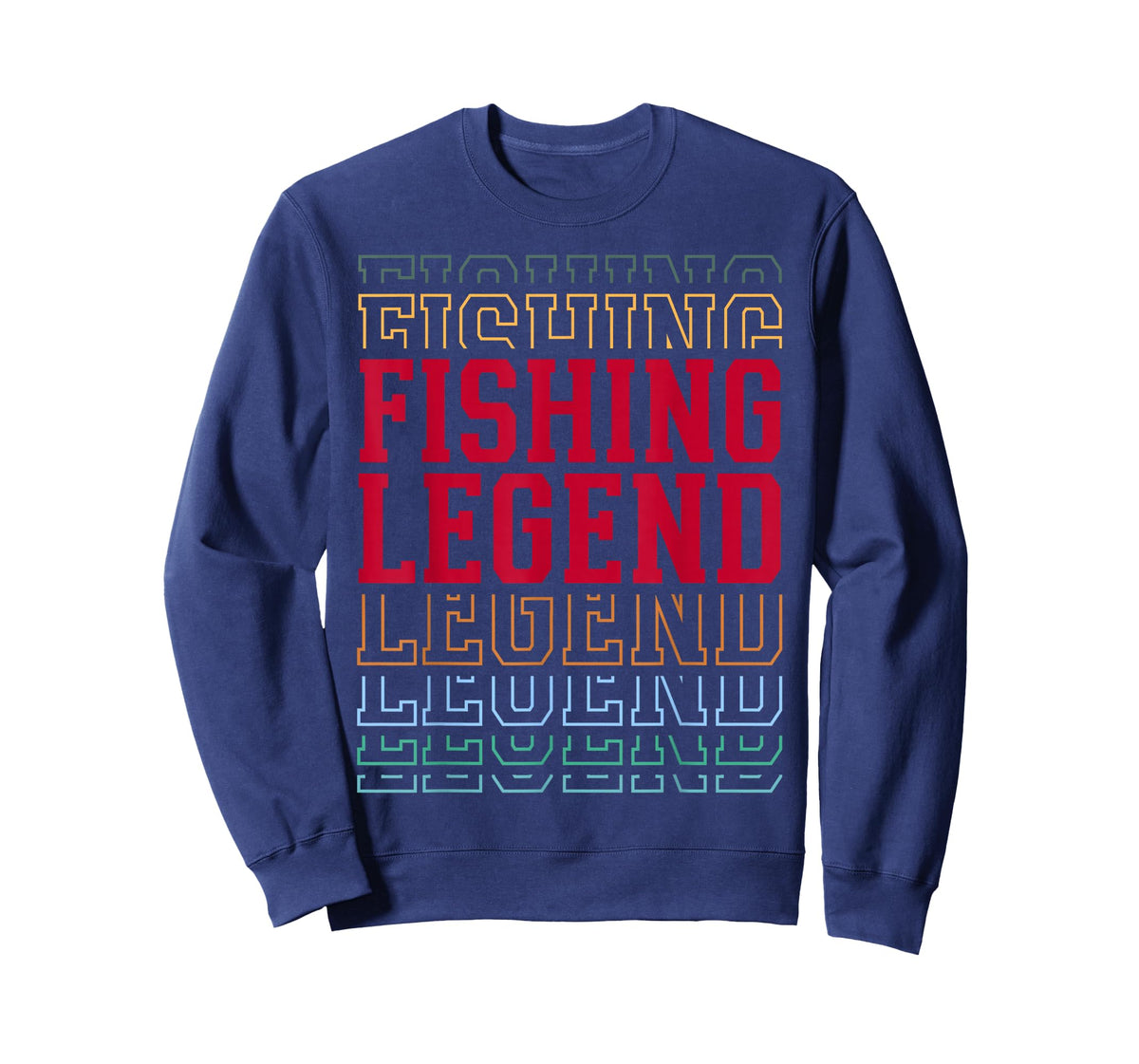 Fishing Legend Funny Layered Text Fisherman T-Shirt