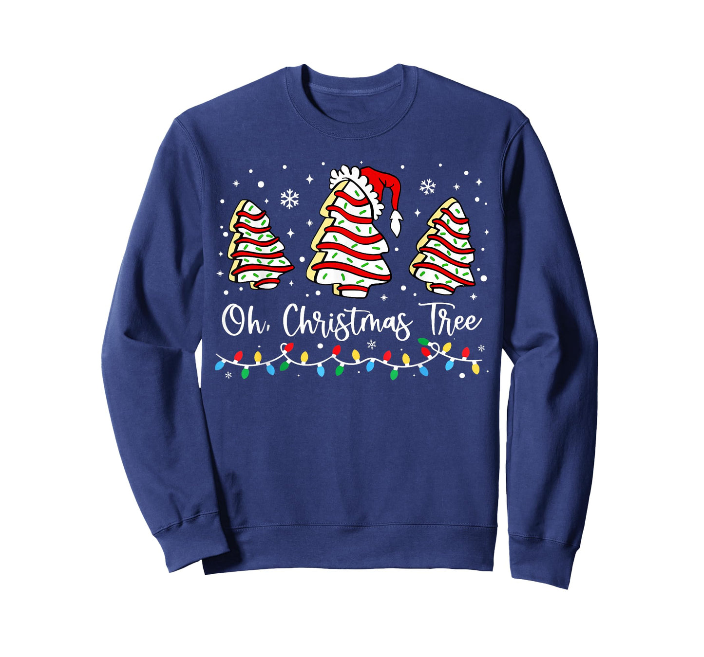 Funny Christmas Tree Snack Cake Light Santa Hat Xmas T-Shirt