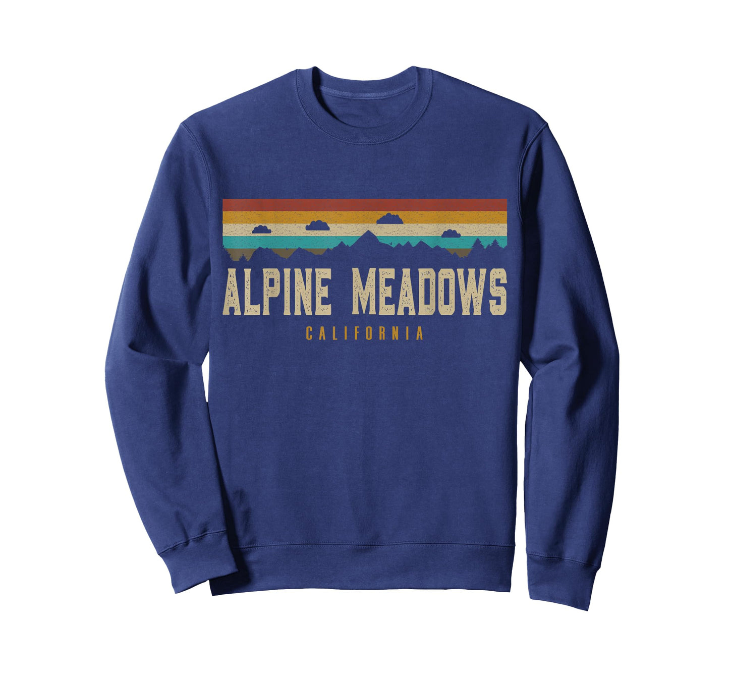 Alpine Meadows Mountains California Hiking Outdoors Retro T-Shirt