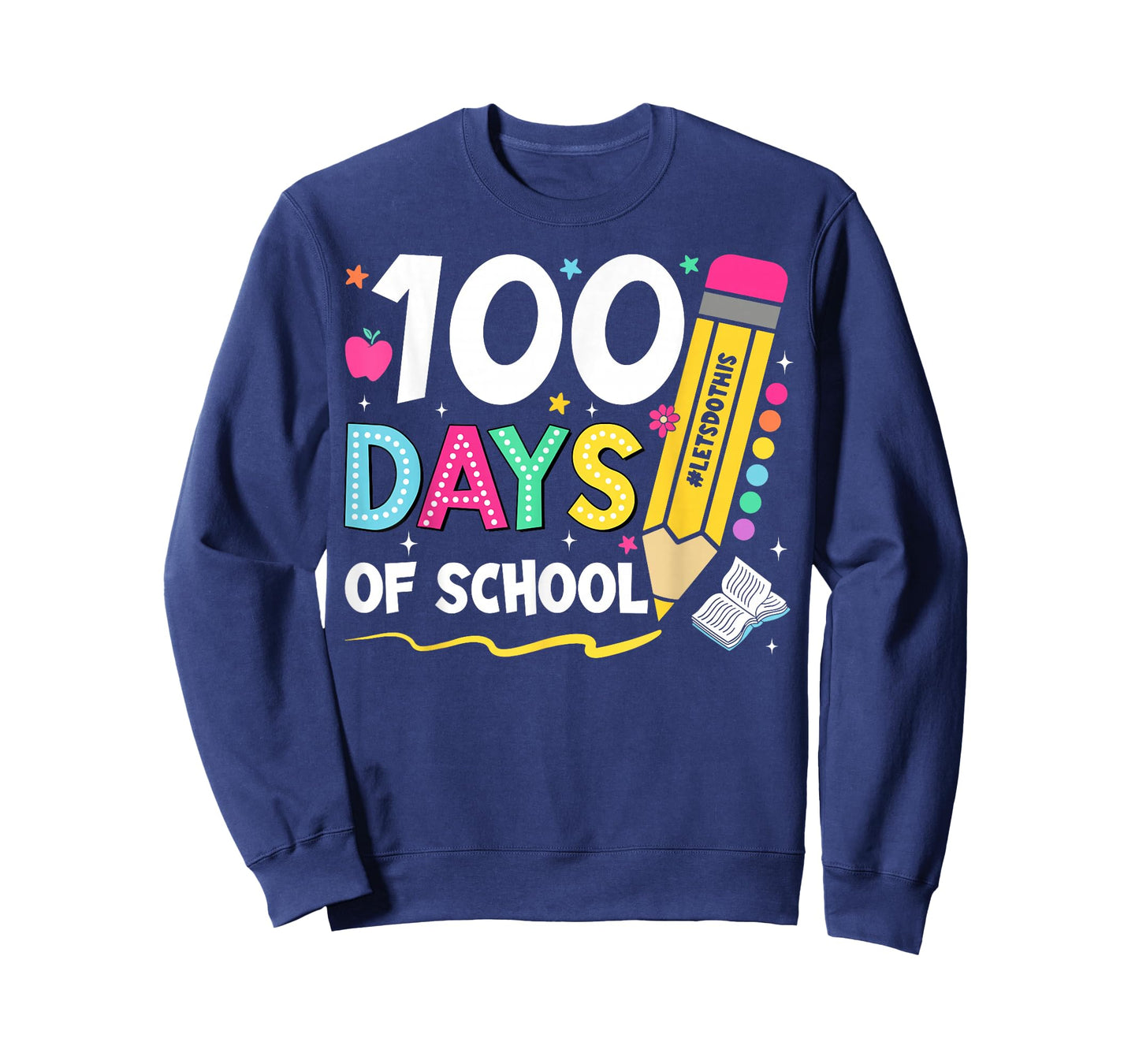 Teacher Kids Retro Groovy 100 Days Happy 100th Day of School T-Shirt
