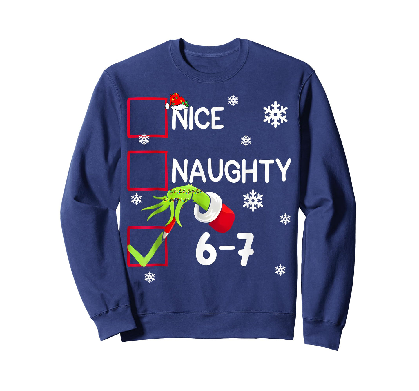 Funny Nice Naughty 6 7 Christmas 67 Meme Xmas Boys Girls T-Shirt