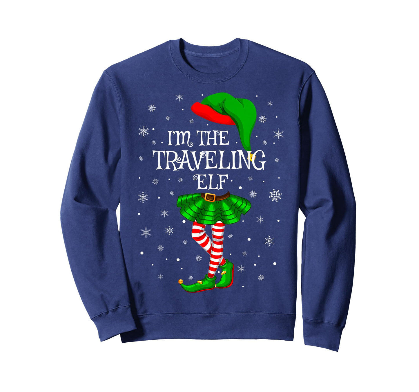 Traveling Elf Christmas Family Group Women Girls Xmas Pajama T-Shirt