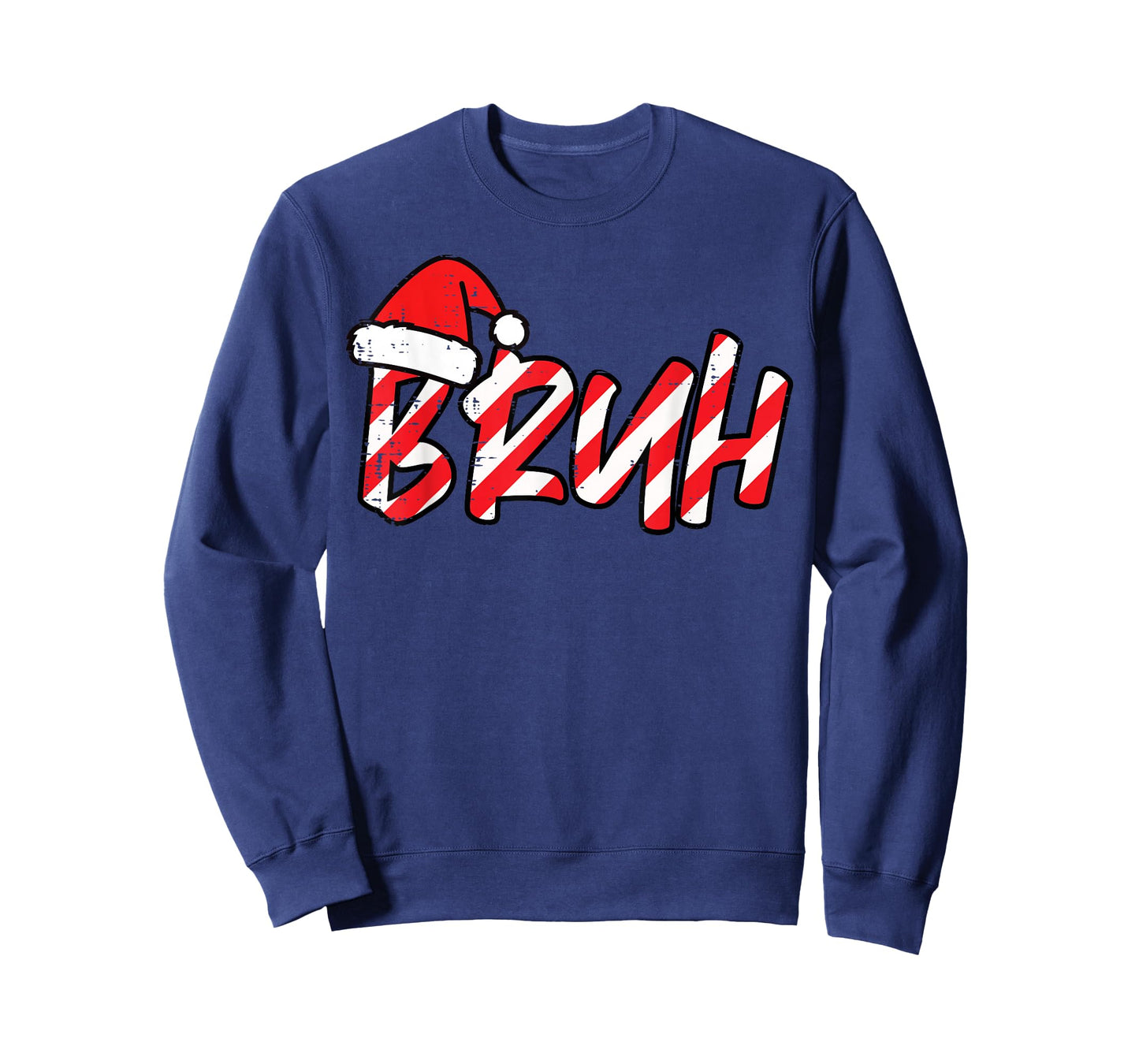 Christmas Bruh Candy Cane Santa Hat Xmas Meme Men Women Kids T-Shirt